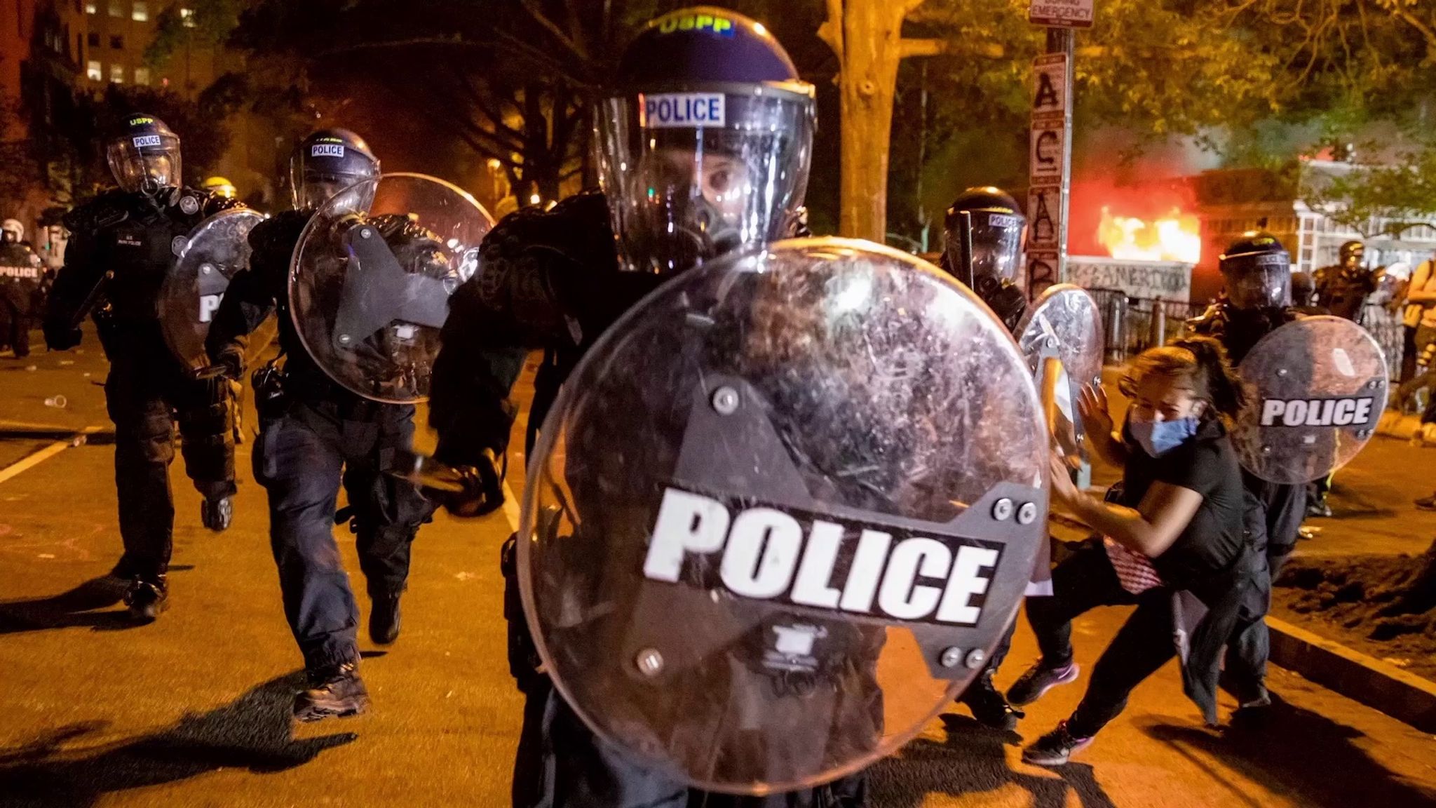 Sky News can reveal that riot shields used by US police have been made in the UK