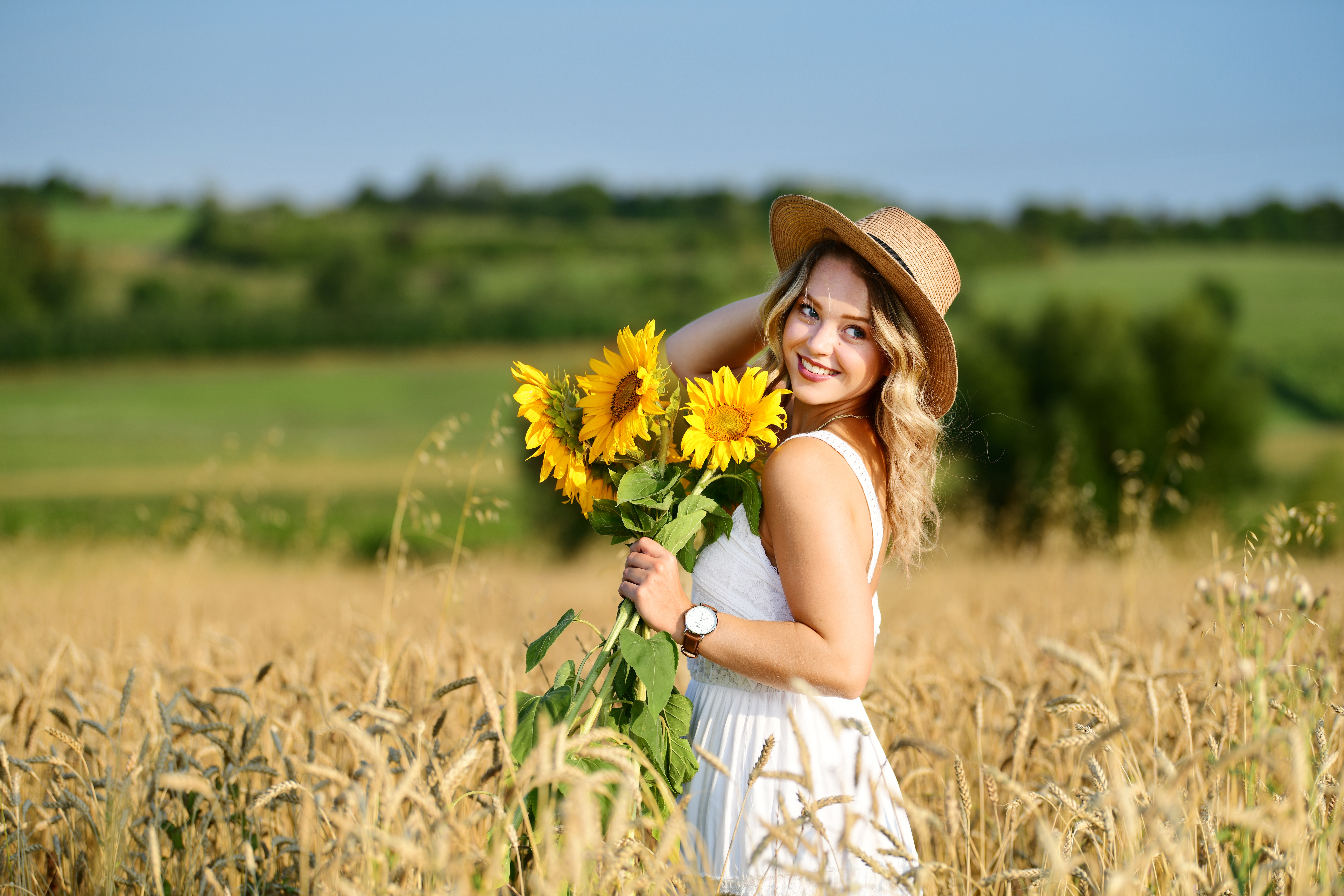 Girl In Field With Flowers Sunny Day 8k, HD Girls, 4k Wallpaper, Image, Background, Photo and Picture
