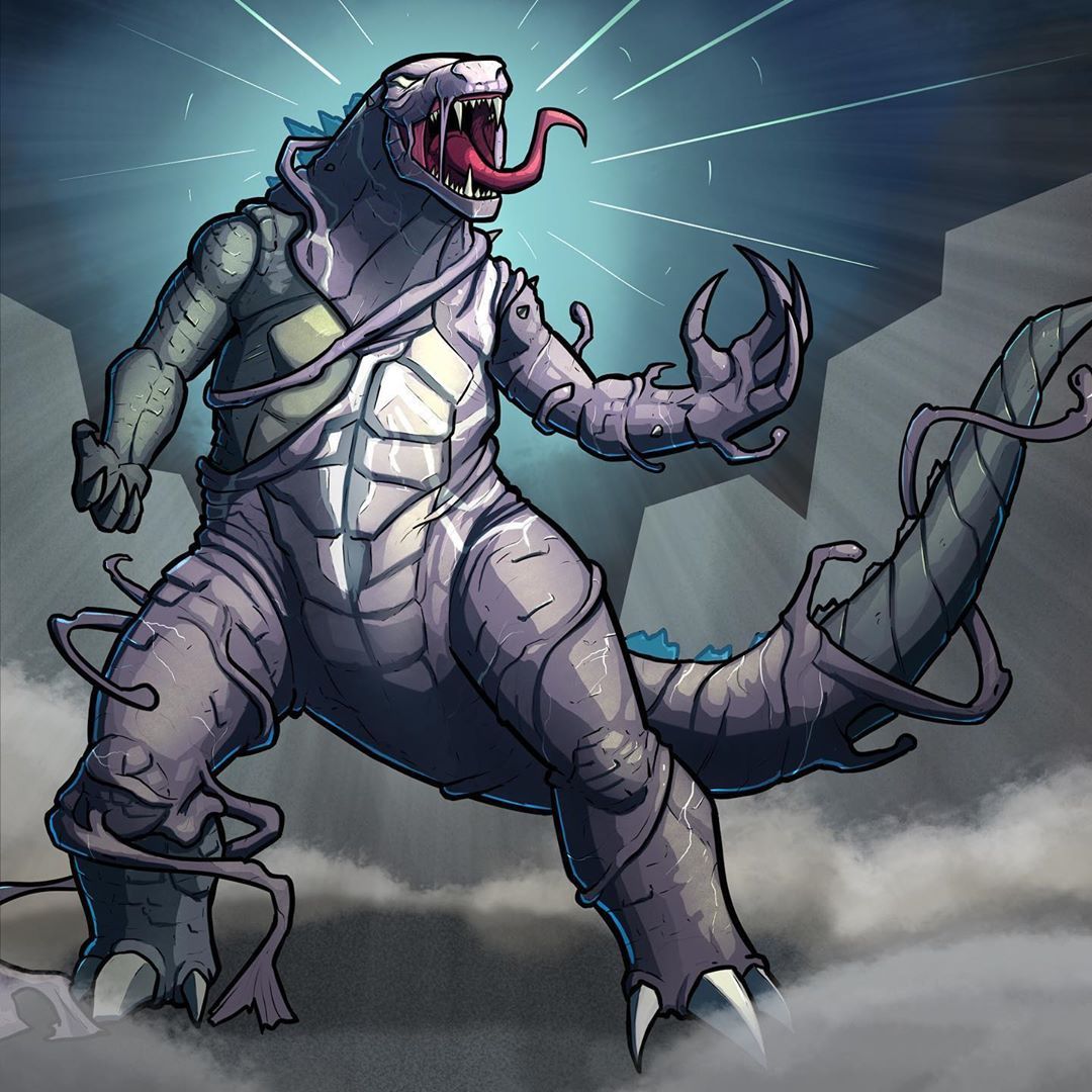 PopCross Studios on Instagram: “Finally Venomized this big boy and some of his friends (or enemies). Godzilla Maximum Venom. Godzilla, Symbiotes marvel, Venom art