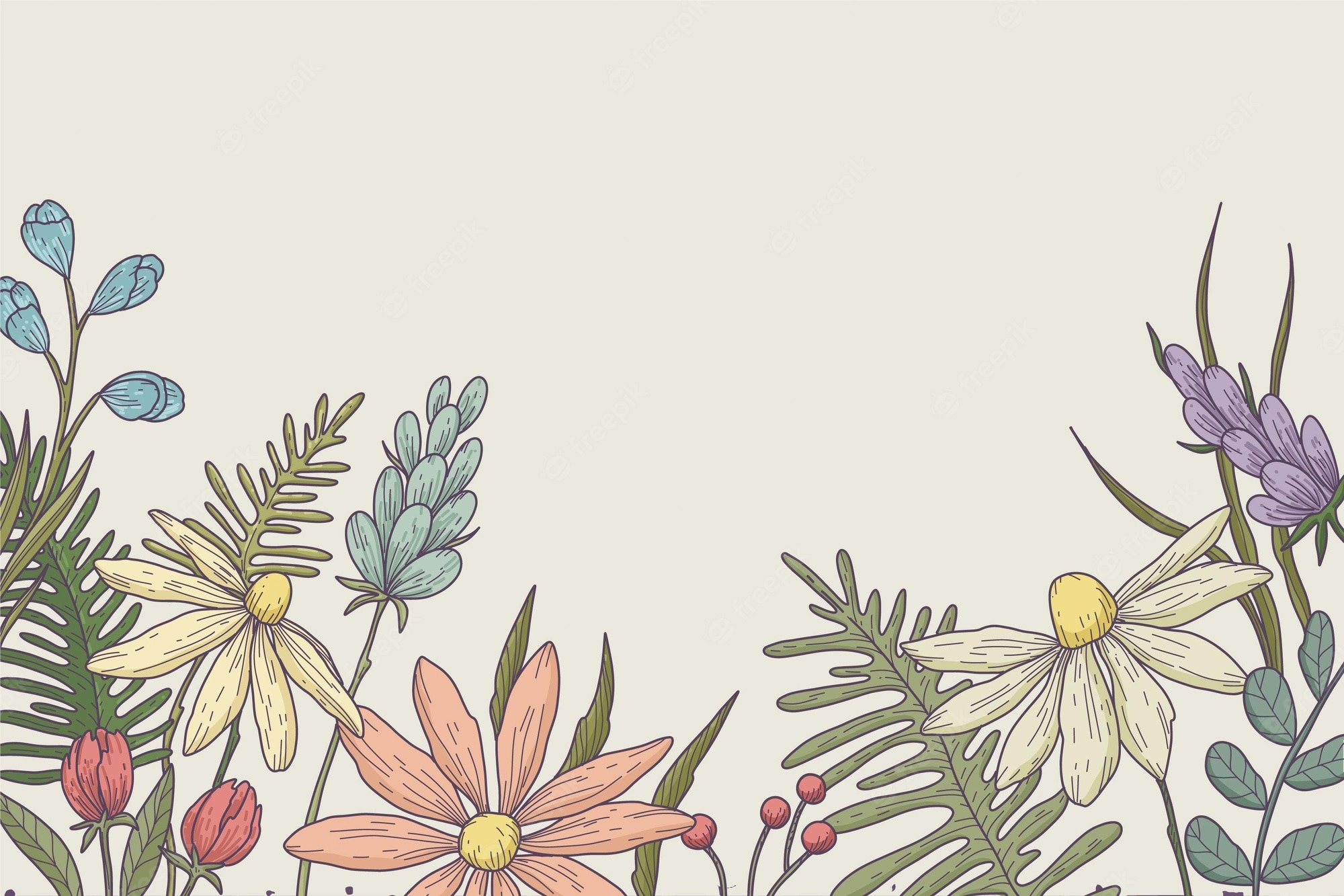 Hand drawn flower background Vectors & Illustrations for Free Download