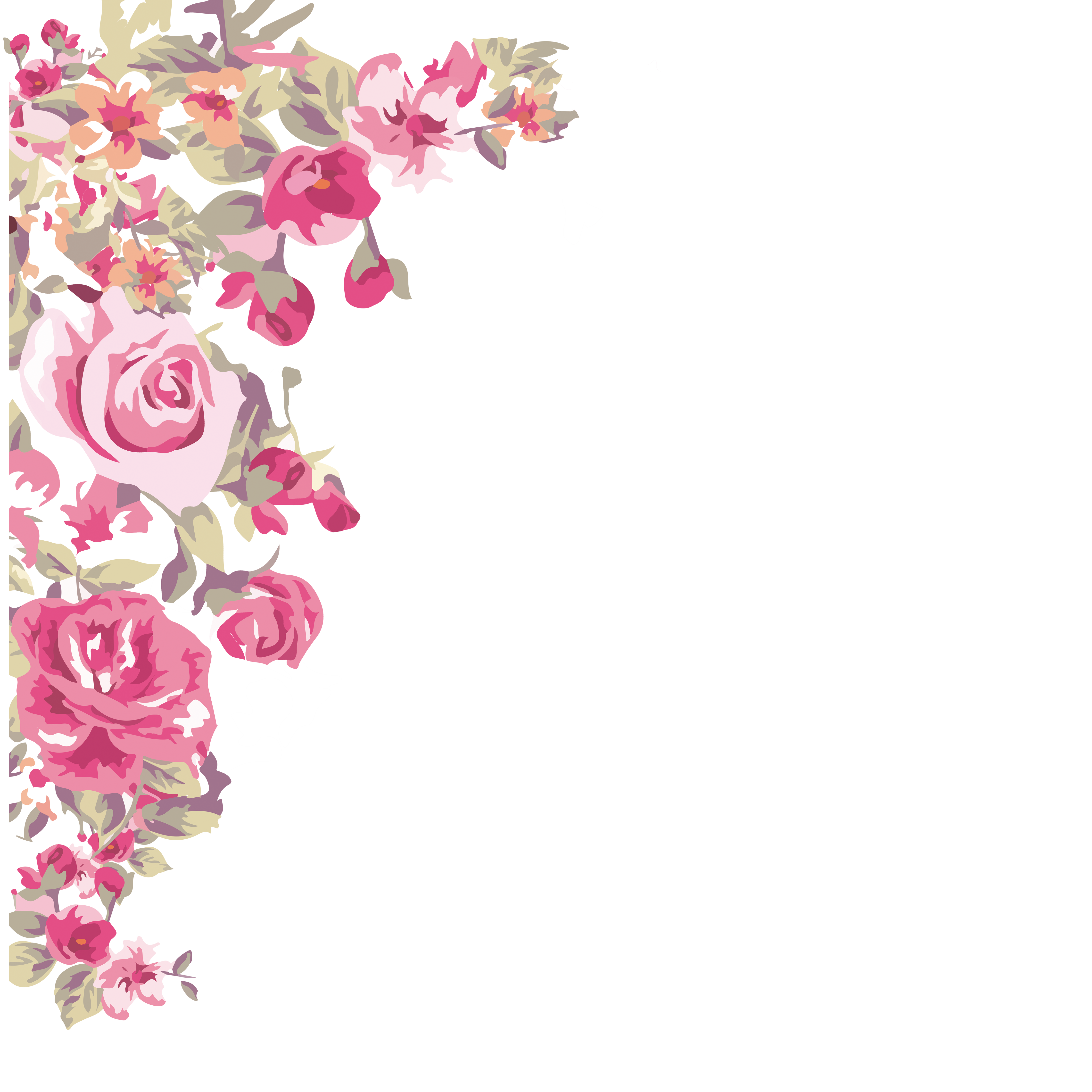 Flower Wallpaper -painted flowers corner png download*4500 Transparent Flower png Download