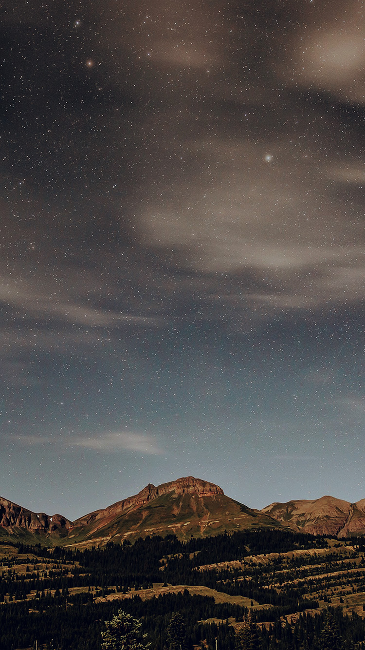 Night Mountain Sky Star Summer Nature Dark Wallpaper