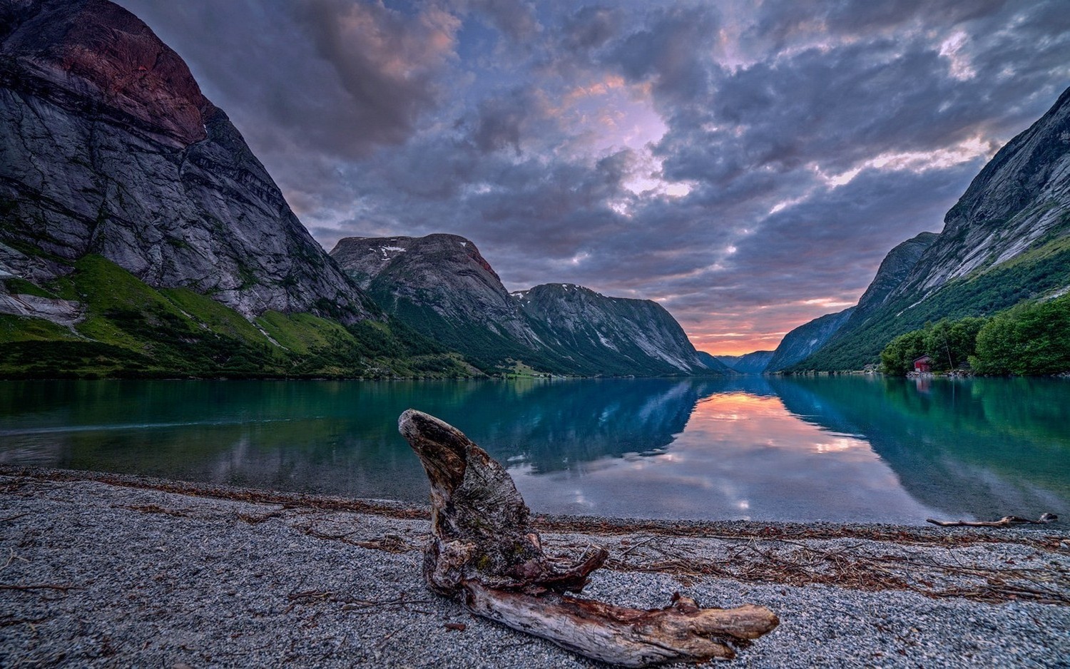 nature, Landscape, Summer, Lake, Night, Beach, Mountain, Norway, Clouds Wallpaper HD / Desktop and Mobile Background