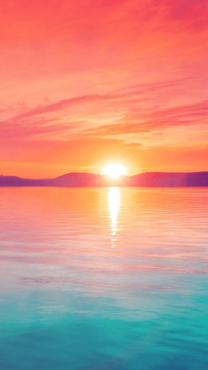 Pastel Sunset Over Mountain Lake IPhone 6 Wallpaper PNG Image Vector, PSD, Clipart