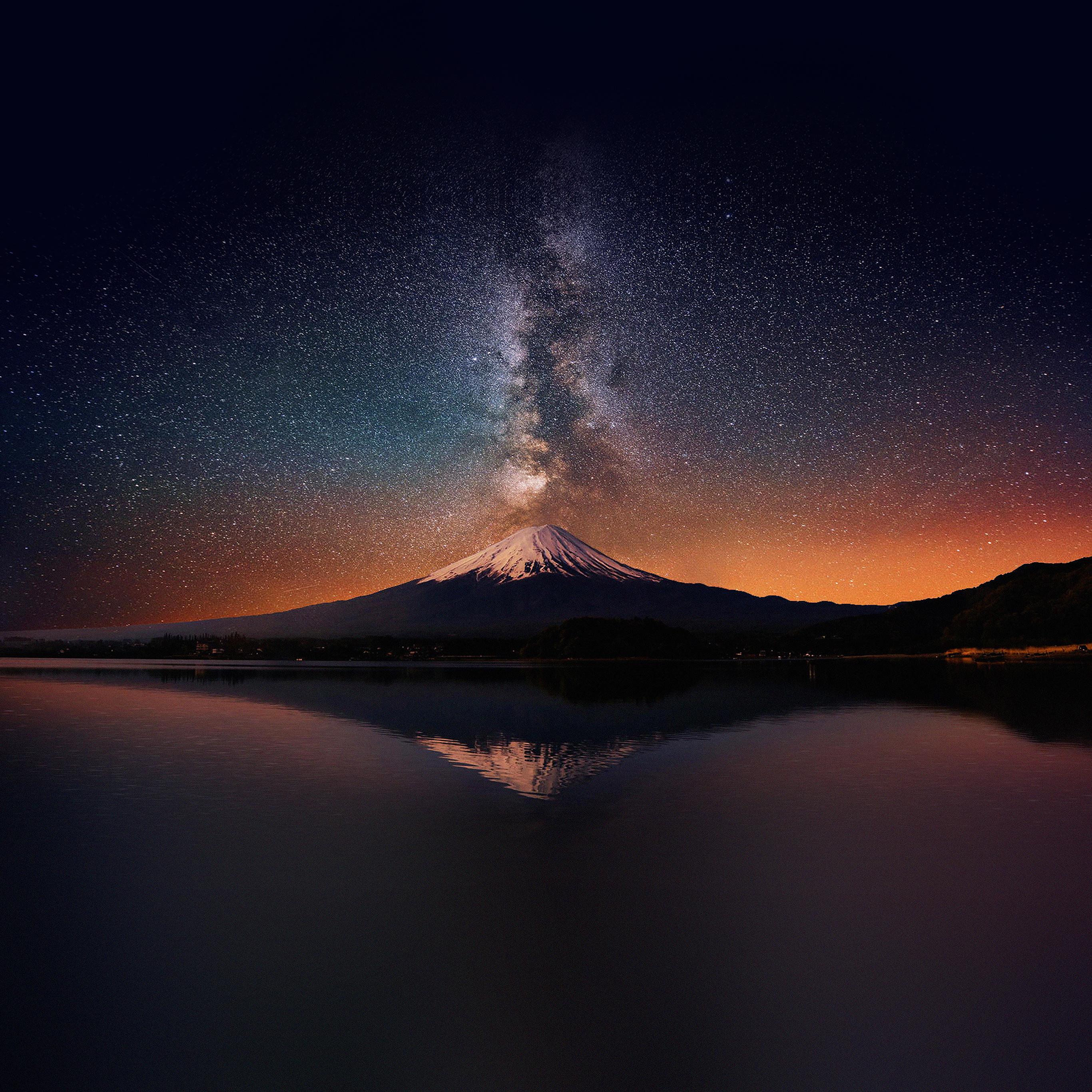 Wallpaper Milky Way On Mountain Fuji Sky Wallpaper