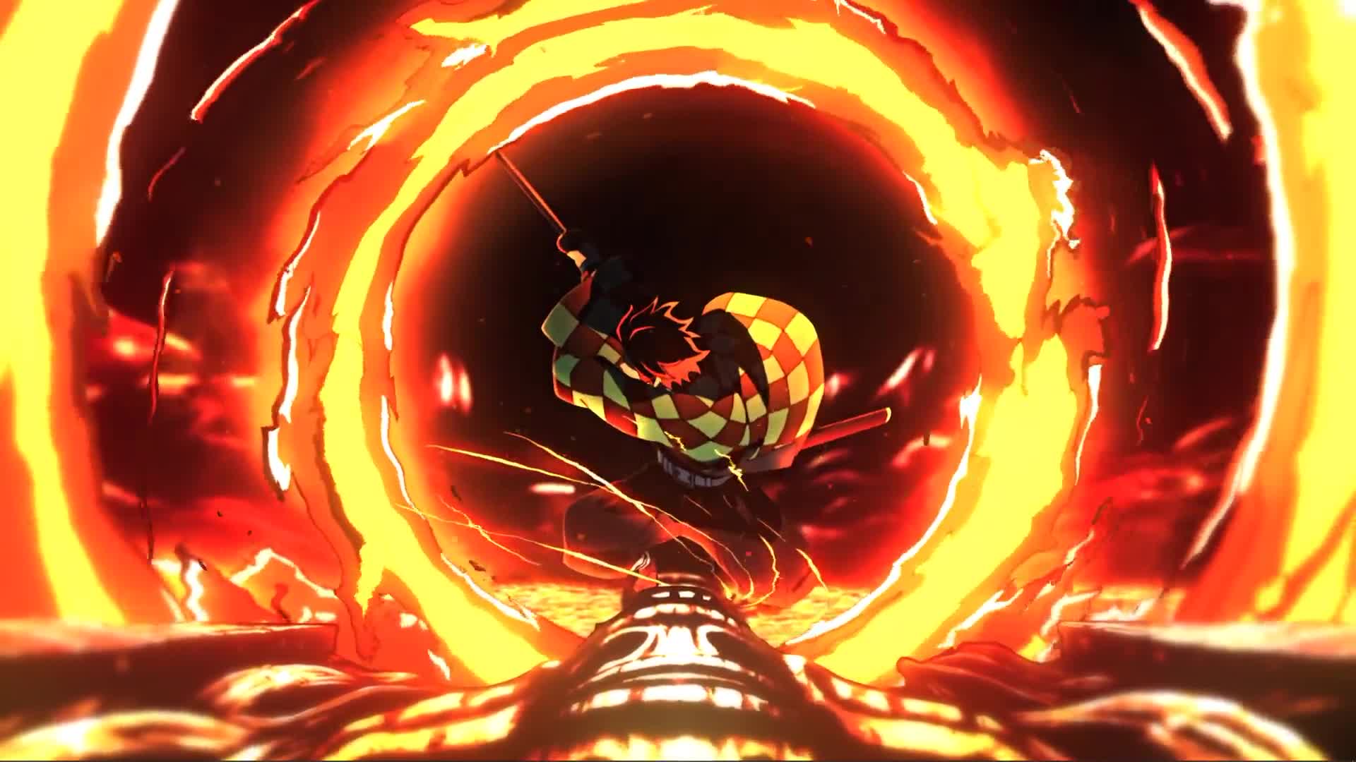 Tanjiro Kamado / Hinokami Kagura / Dance of the Fire God Desktop Desktop Wallpaper