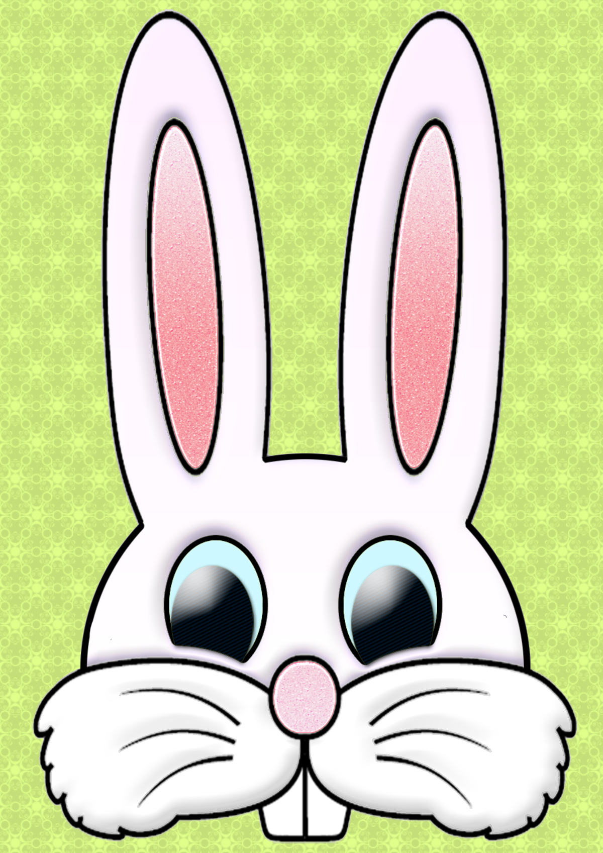 Easter Bunny Face Cut Out Mask A4