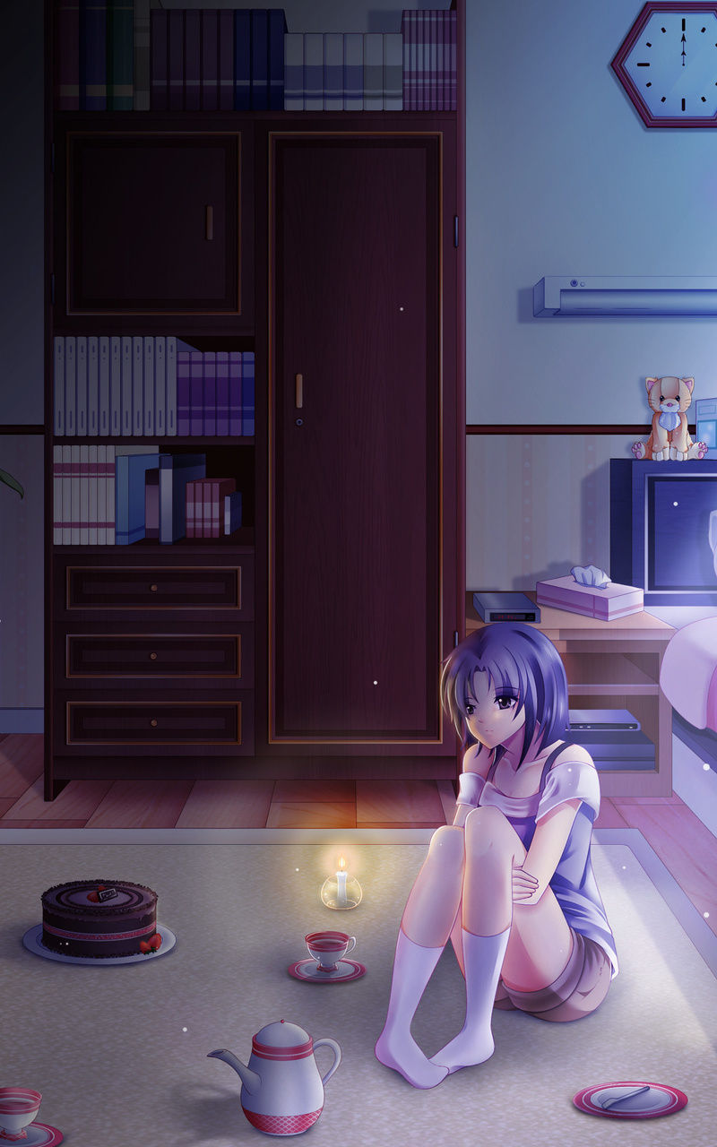 Anime Girl Alone In Room On Her Birthday Nexus 7, Samsung Galaxy Tab 10, Note Android Tablets HD 4k Wallpaper, Image, Background, Photo and Picture
