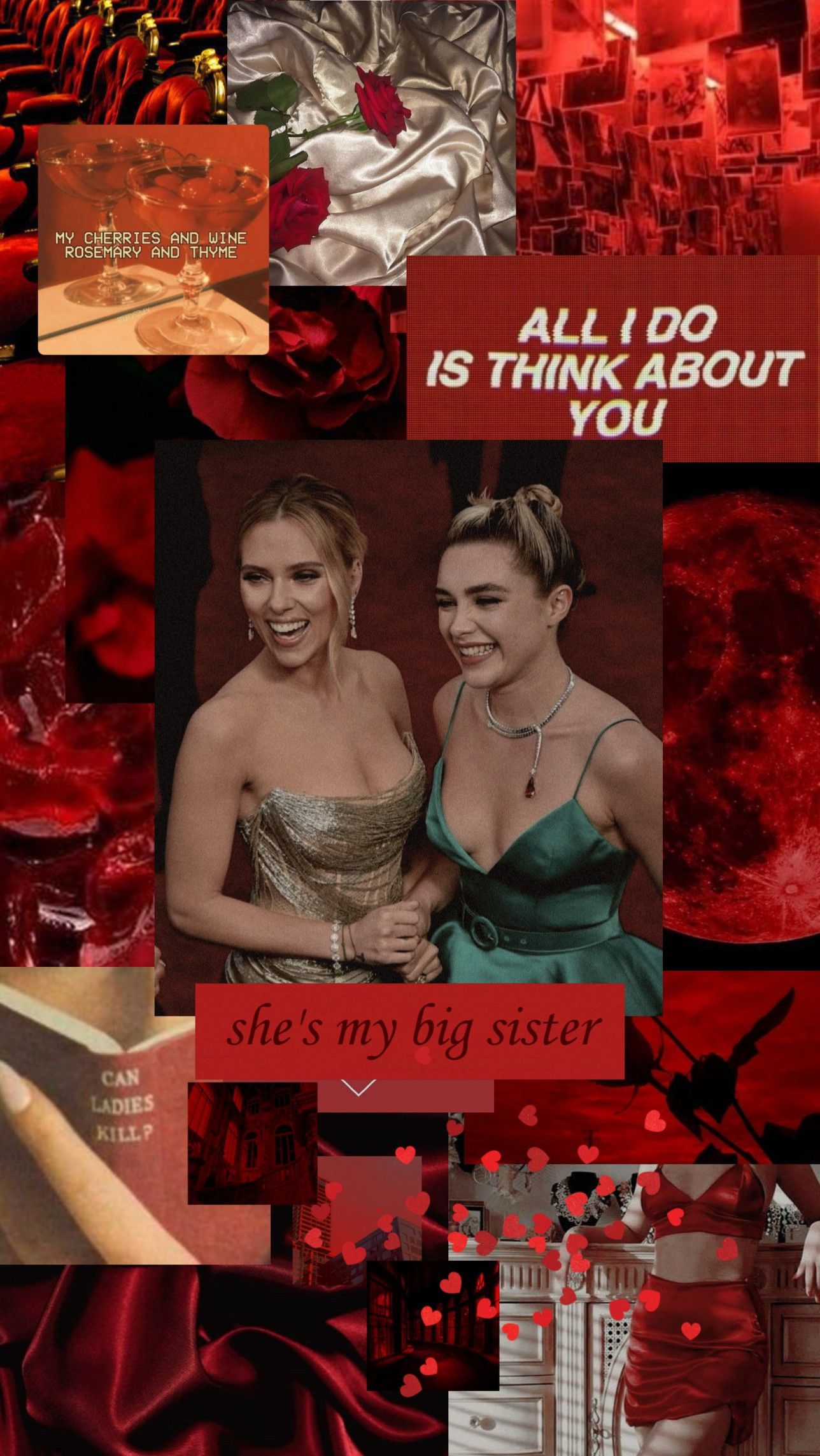 Scarlett Johansson and Florence Pugh wallpaper red aesthetic❤️. Black widow movie, Black widow marvel, Scarlett johansson