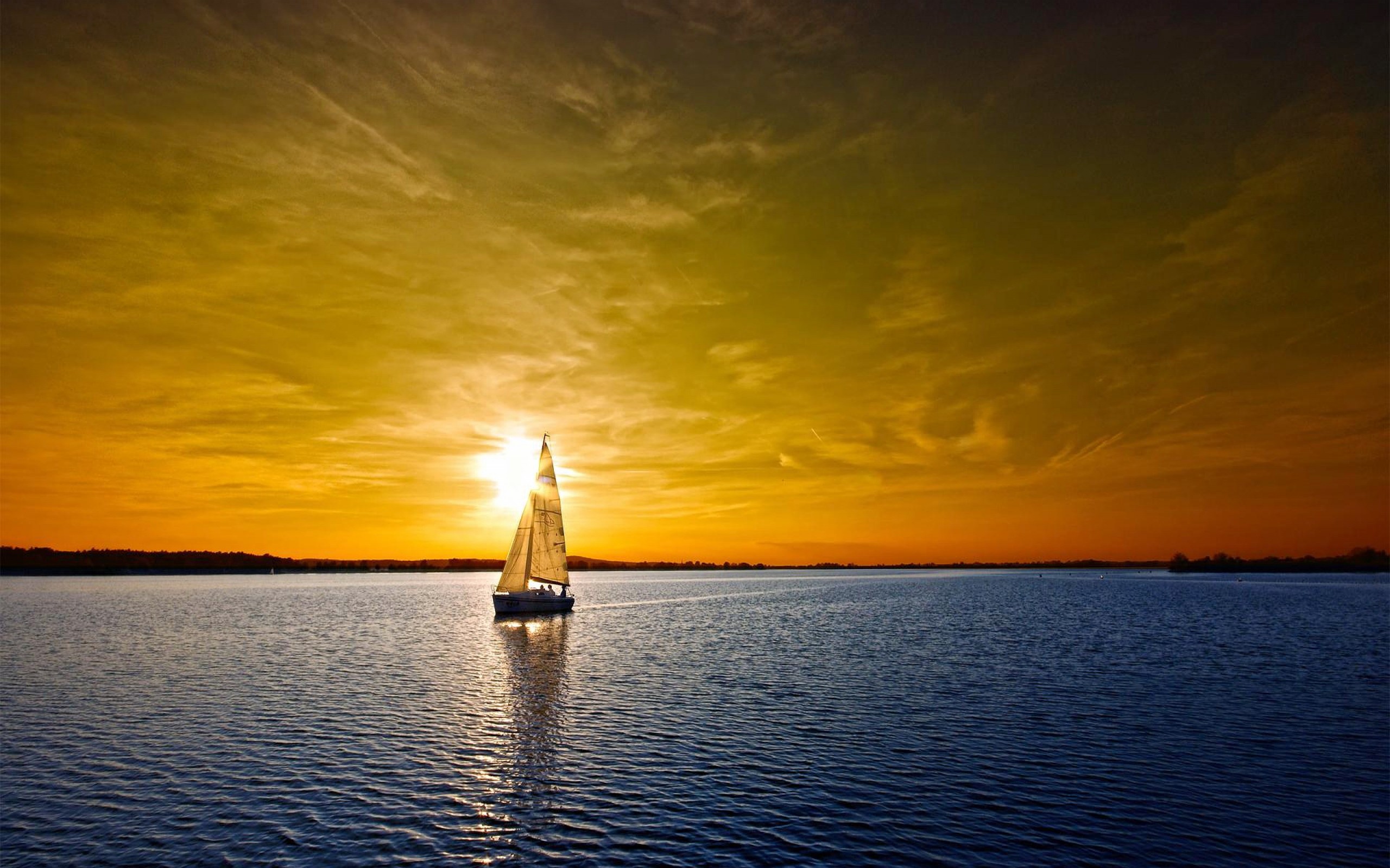 A Sunset Over A Sail Boat HD Wallpaper Sunset HD
