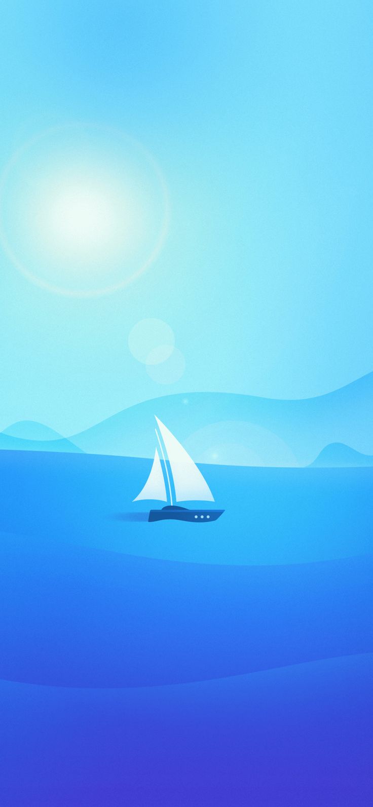Sea, sail boat, material, minimal, 1125x2436 wallpaper. Minimal wallpaper, Abstract wallpaper, World map travel