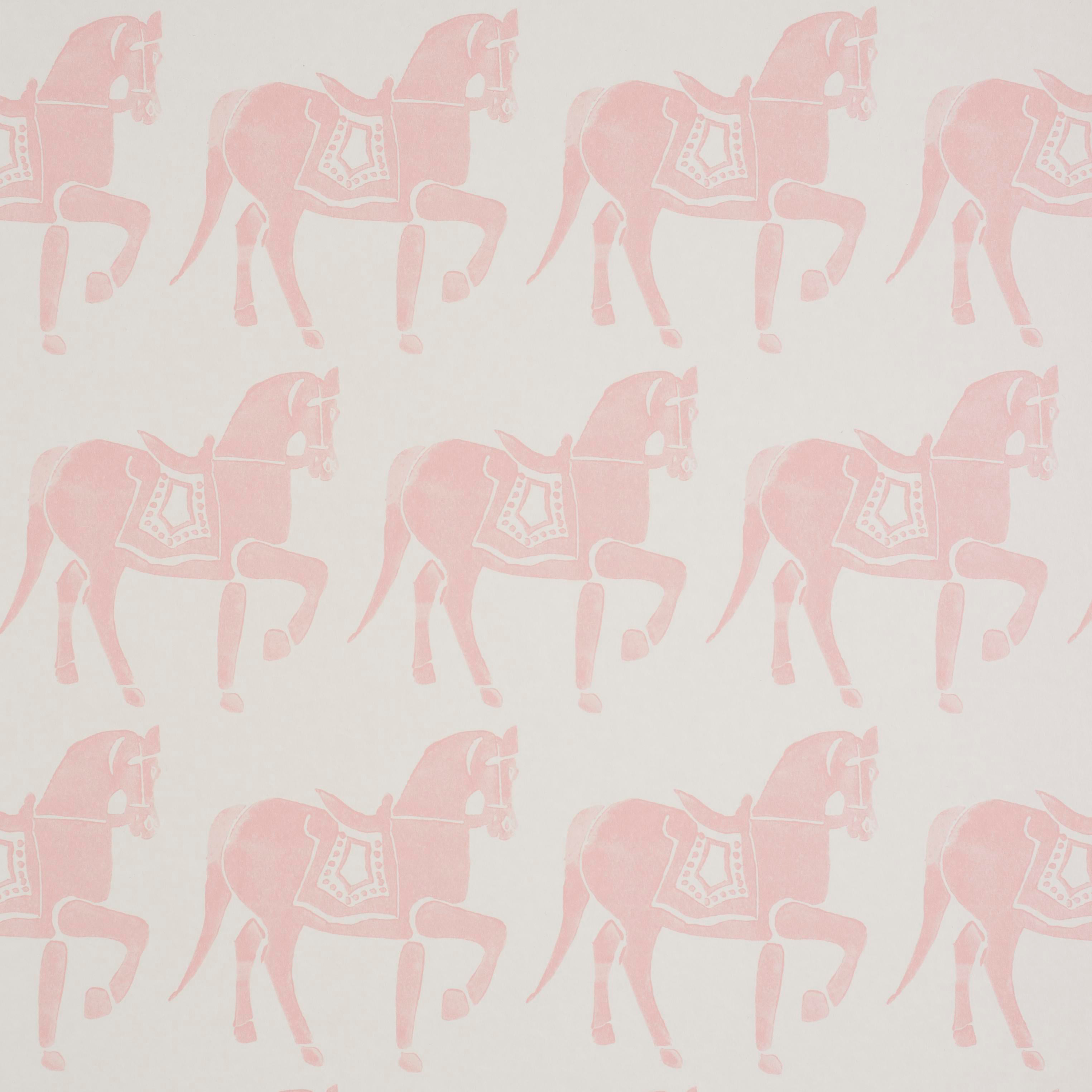 Schumacher x Molly Mahon Marwari Horse Wallpaper in Pink