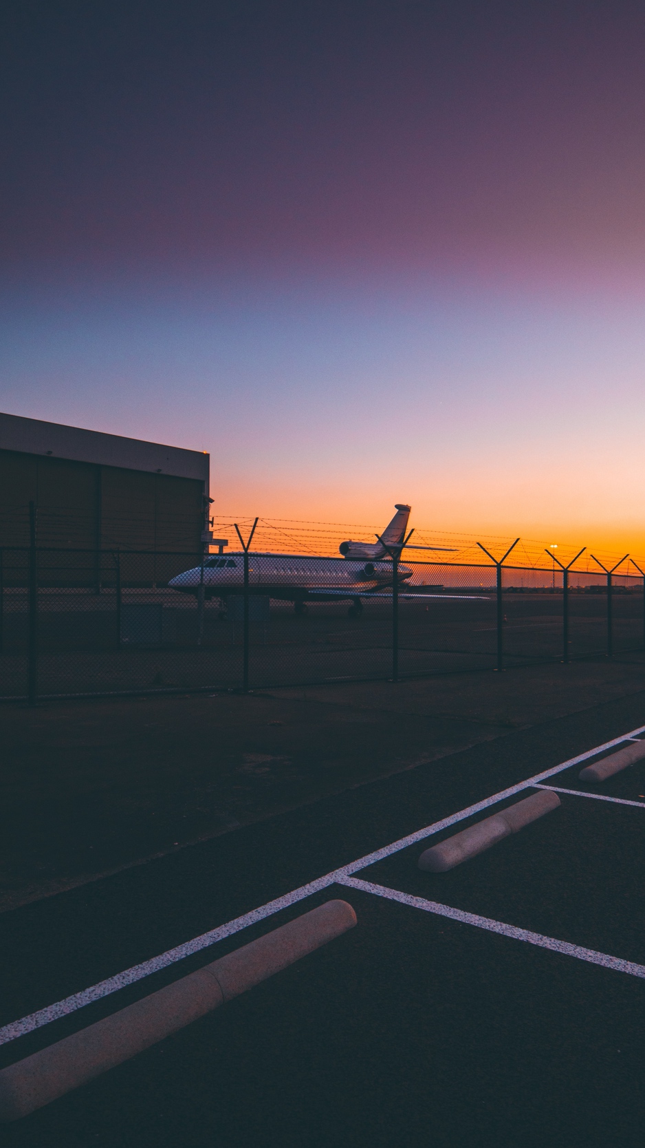 Wallpaper Airplane, Airport, Runway, Sunset Runway Wallpaper iPhone