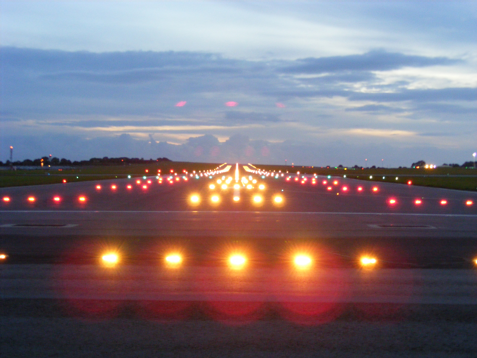 Airport Runway At Night Wallpaper & Background Download