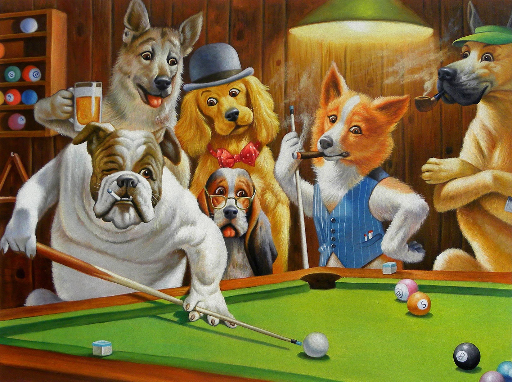 Dogs Playing Pool Wallpapers - Wallpaper Cave
