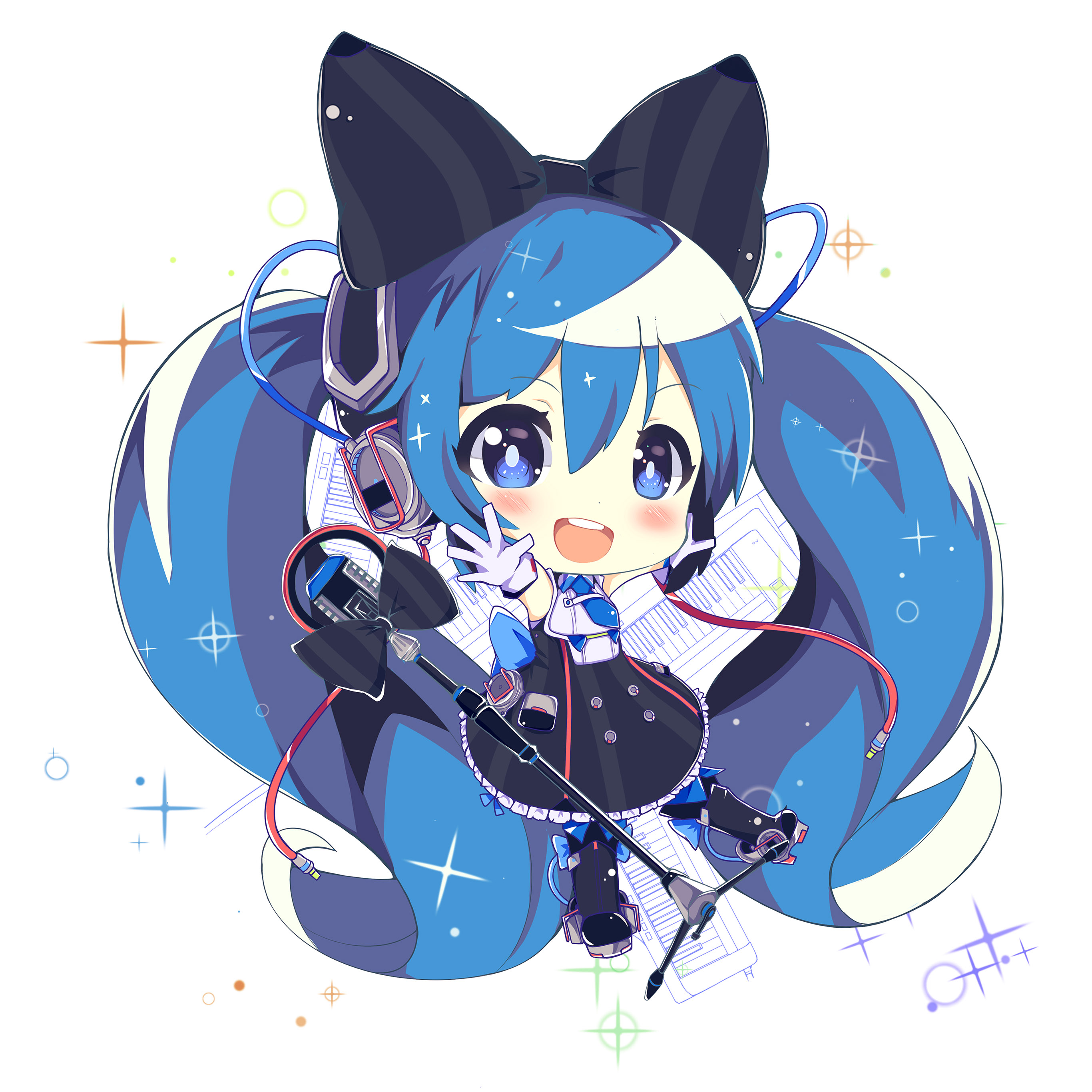 Hatsune Miku Anime Girl Blue Illustration Art Cute Wallpaper