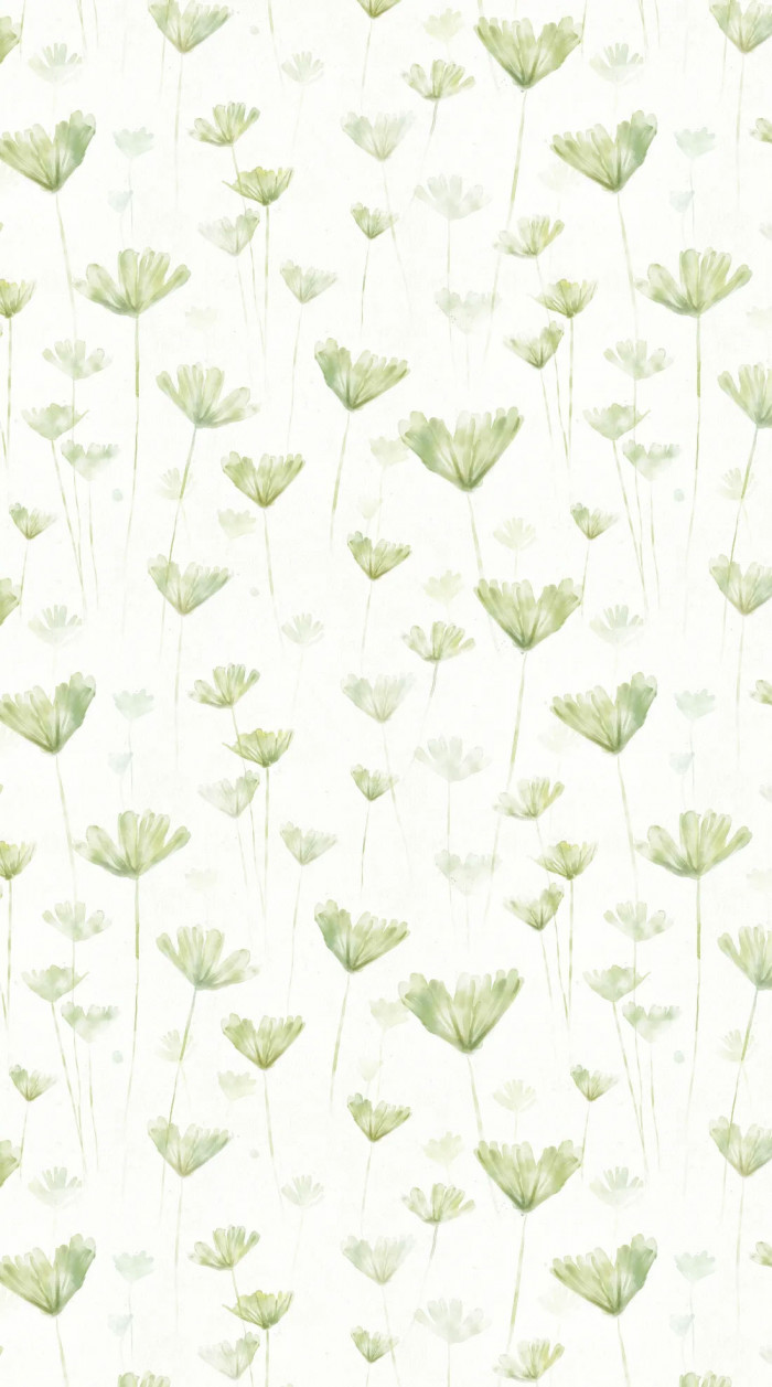 Cute Spring Wallpaper for Phone & iPhone, Watercolour Sage Green Leaf Wallpaper