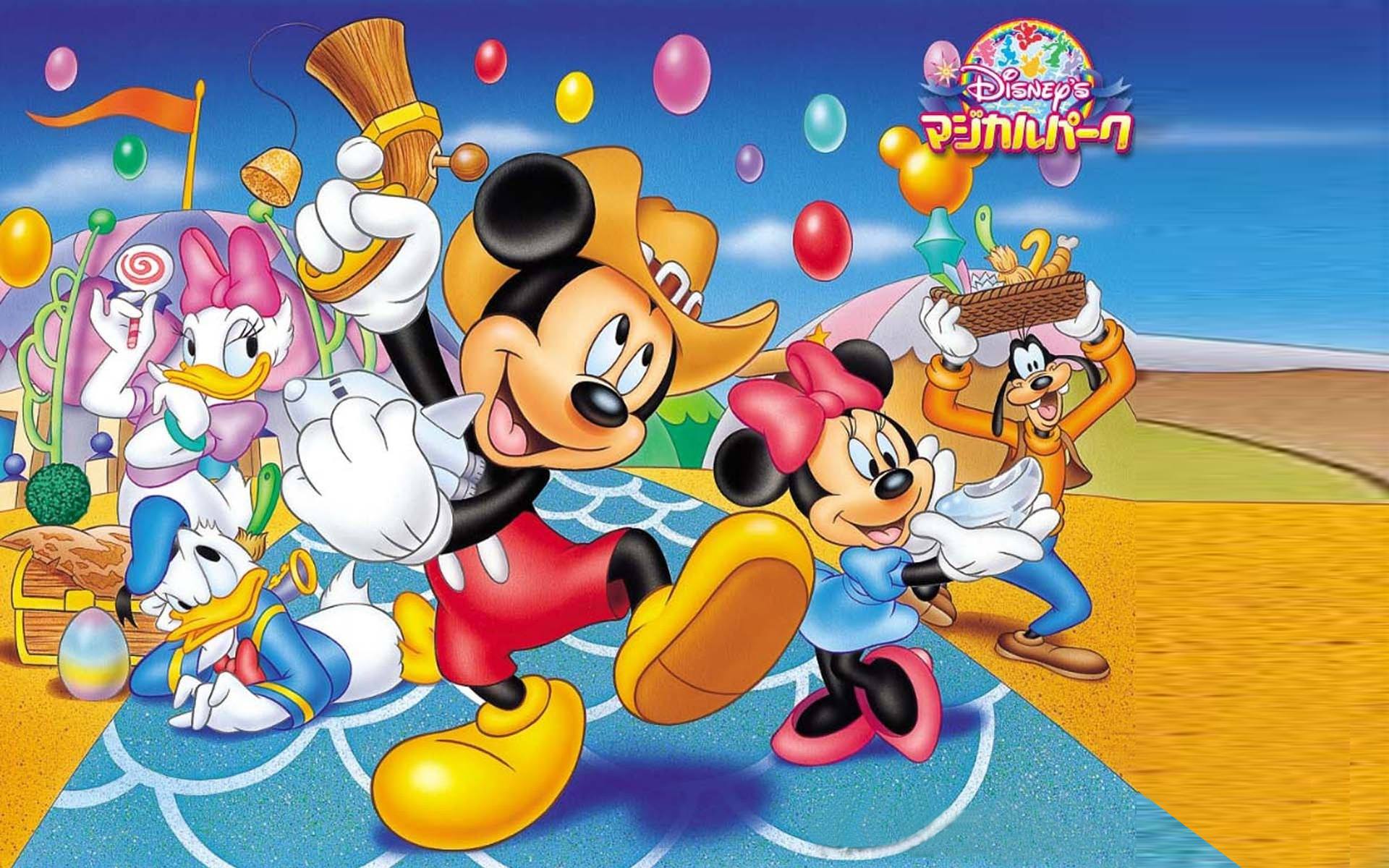 Mickey And Minnie Mouse Donald Duck With Daisy Pluto With Daisy HD Wallpaper For Desktop 1920x1200, Wallpaper13.com