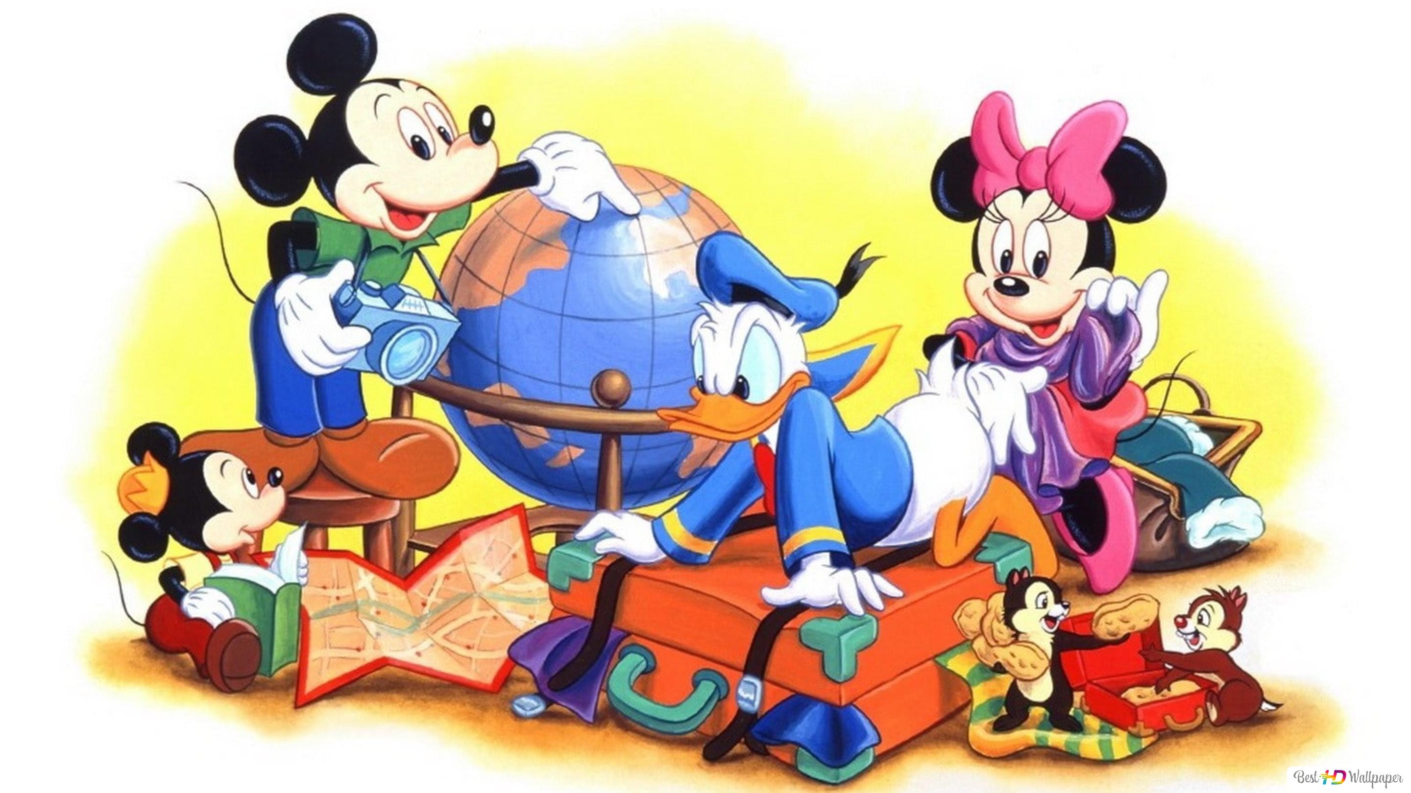 Cartoons disney company mickey mouse donald duck minnie mouse HD wallpaper download