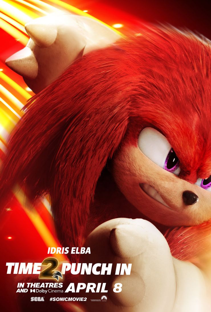Idris Elba's Knuckles Is Ready For Battle in Sonic 2 Character Posters