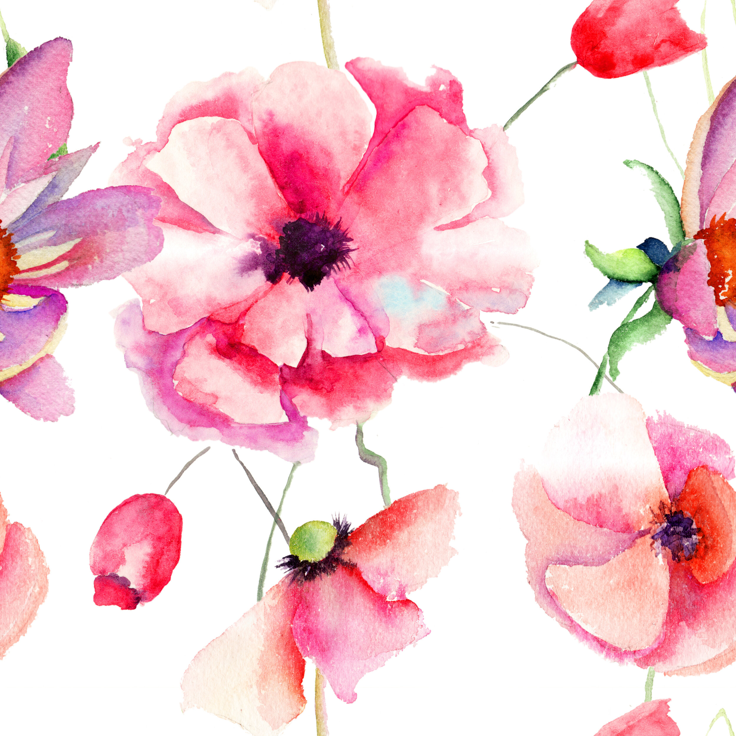 Watercolor Summer Flowers Wallpapers - Wallpaper Cave