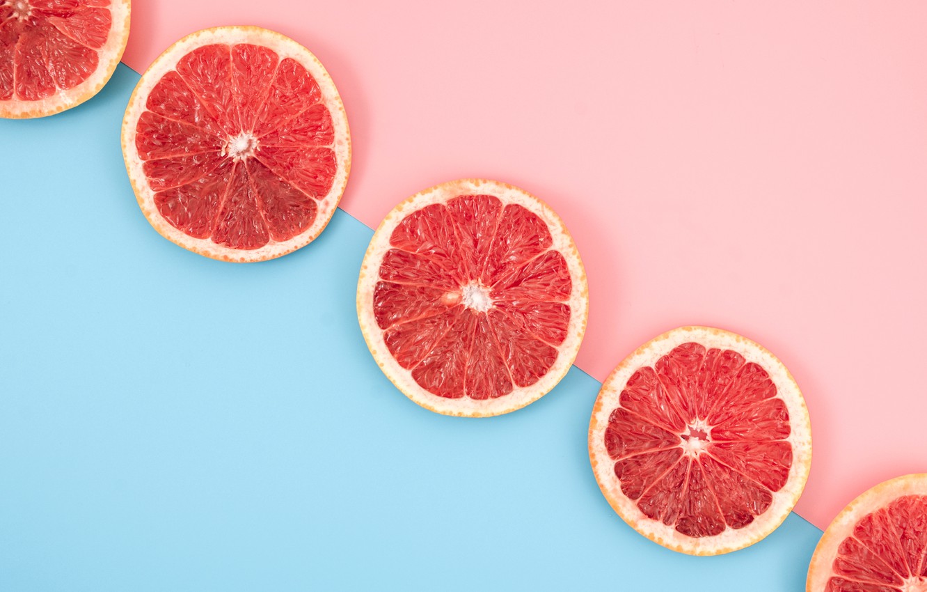Wallpaper background, pink, blue, citrus, fruit, grapefruit image for desktop, section минимализм