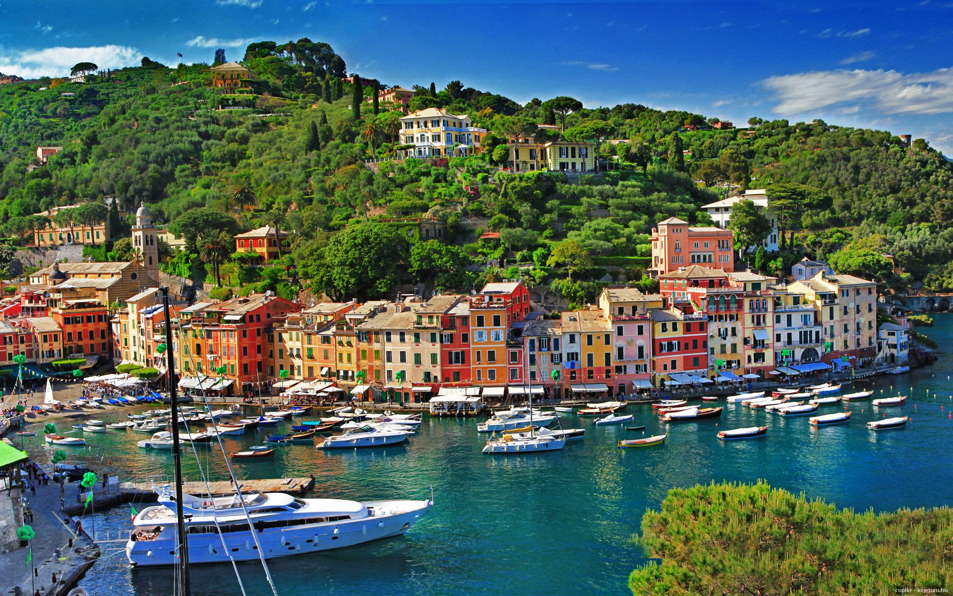 port, Summer, Italy, Portofino, Sea, Bay Wallpaper HD / Desktop and Mobile Background