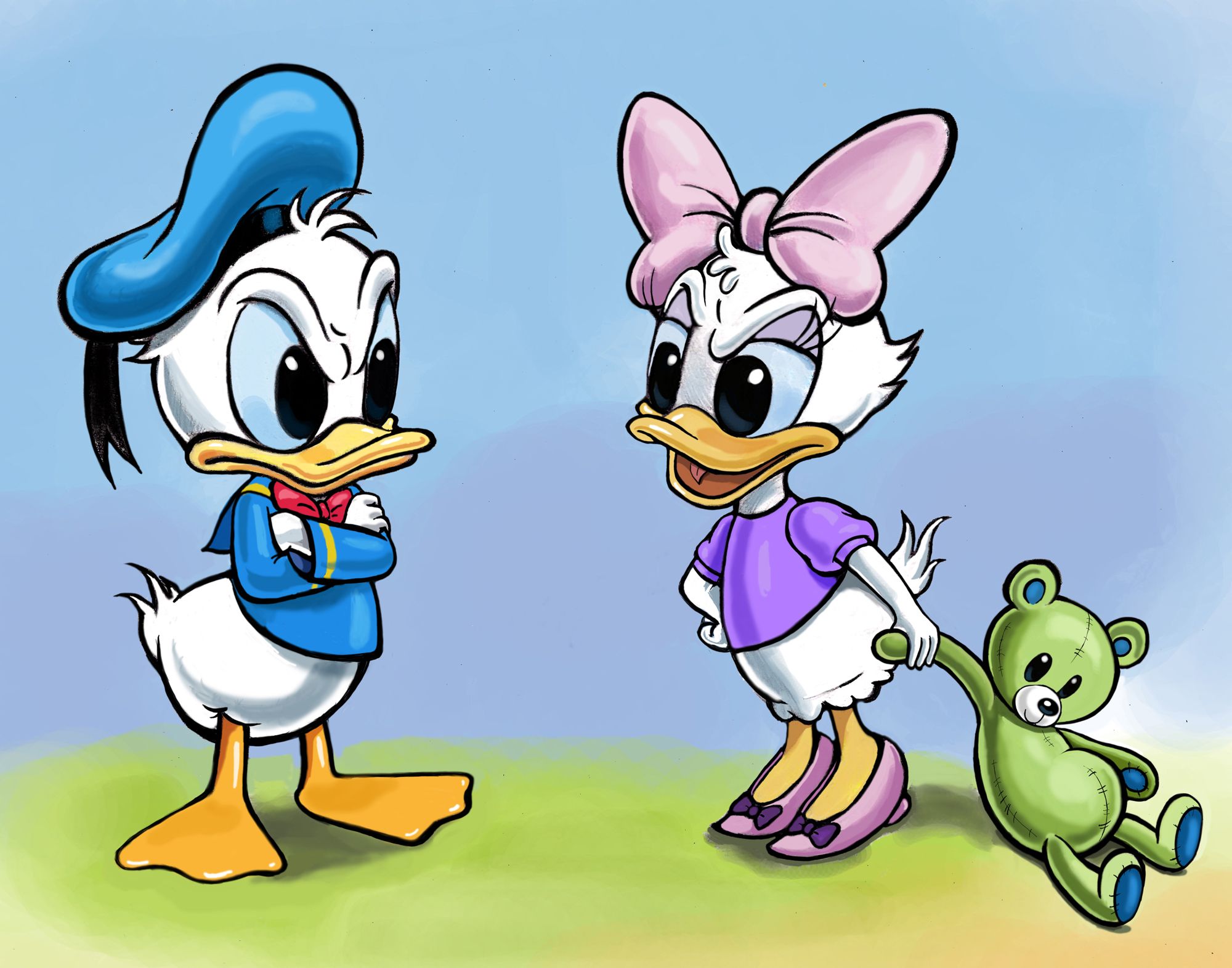 Donald and Daisy (Babies). Donald and daisy duck, Baby disney characters, Disney