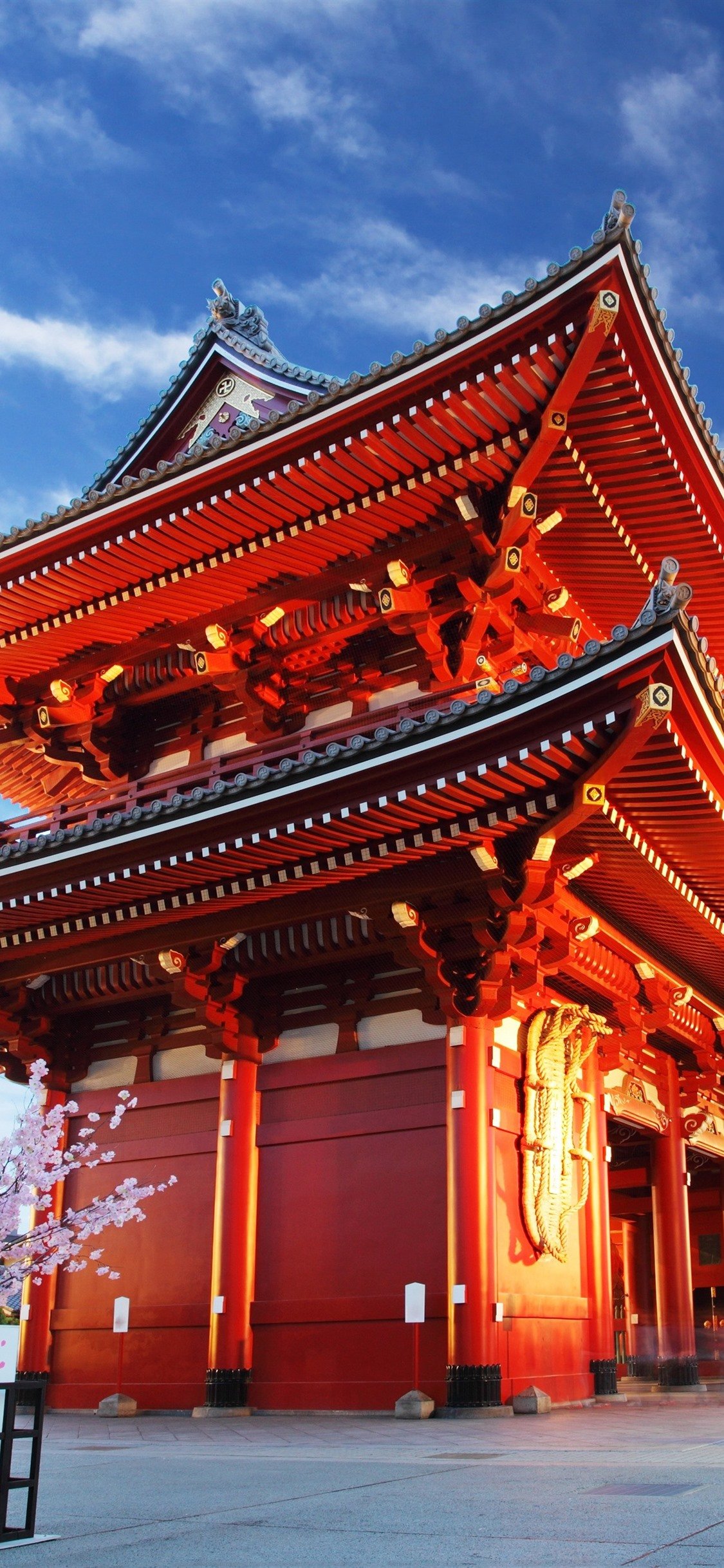 Asakusa Kannon Temple, Evening, Lights, Blue Sky, Tokyo, Japan 1125x2436 IPhone 11 Pro XS X Wallpaper, Background, Picture, Image