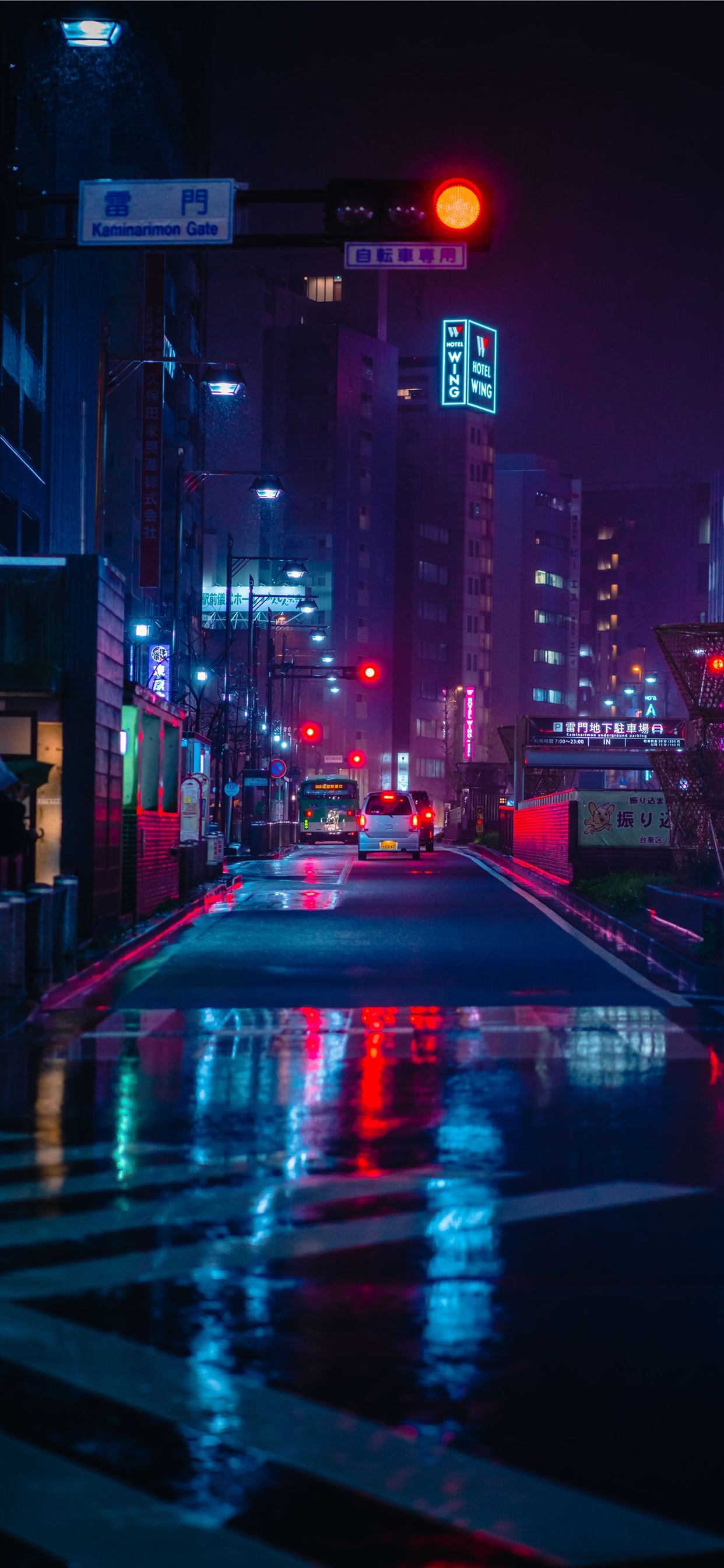 Tokyo by night near Asakusa iPhone 11 Wallpaper Free Download