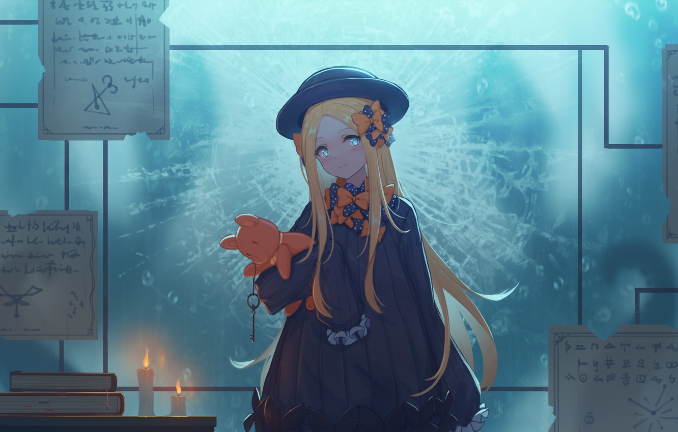 Wallpaper girl, candles, Teddy bear, Fate, Abigail Williams, Grand Order: First Order image for desktop, section арт