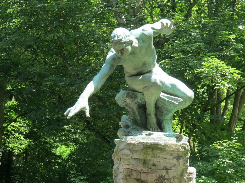Statue of Boreas by sculptor Joseph Van Hamme. Belgium. Bru