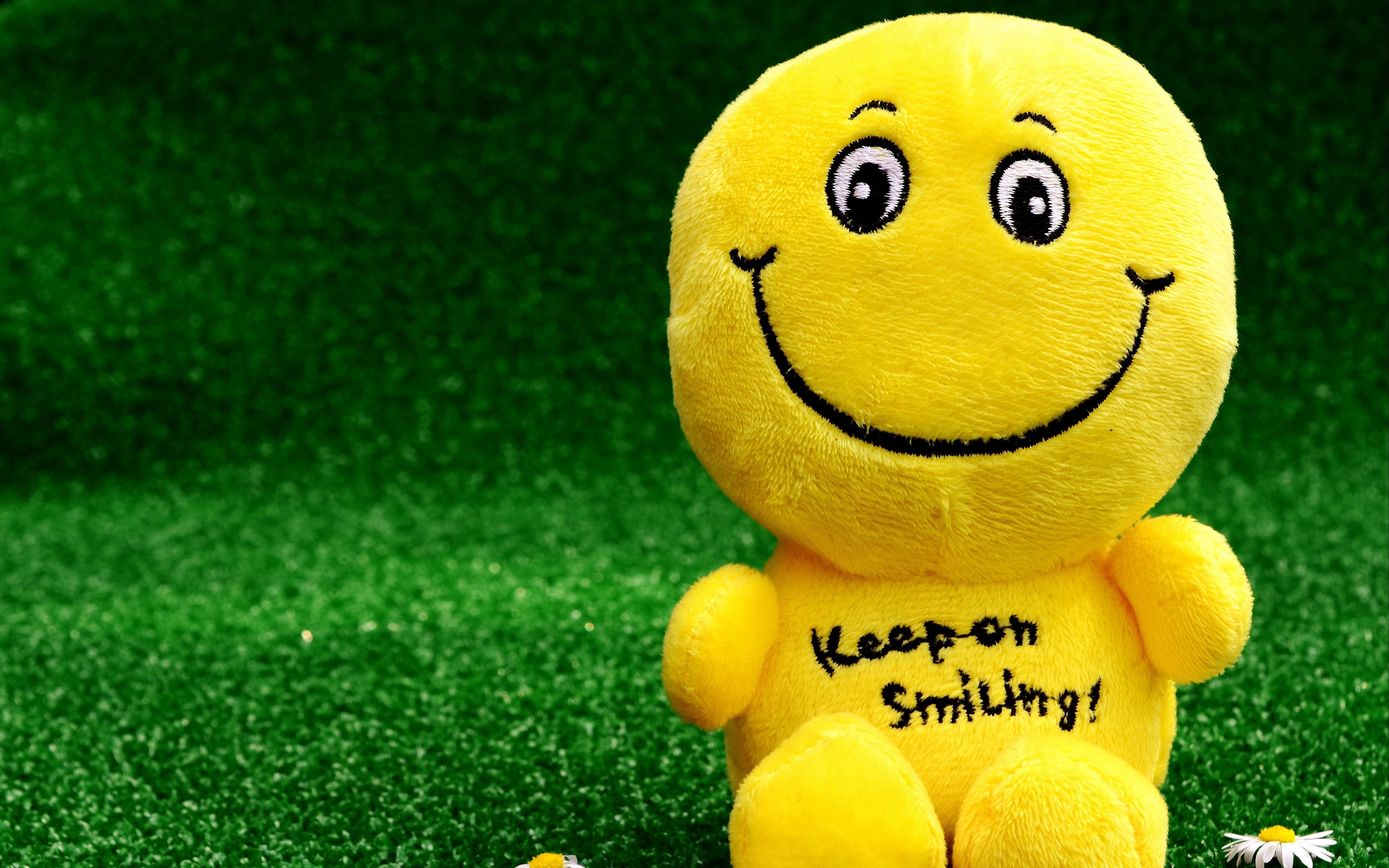 Download wallpaper Keep On Smiling, toy, 4k, smile, creative for desktop with resolution 3840x2400. High Quality HD picture wallpaper