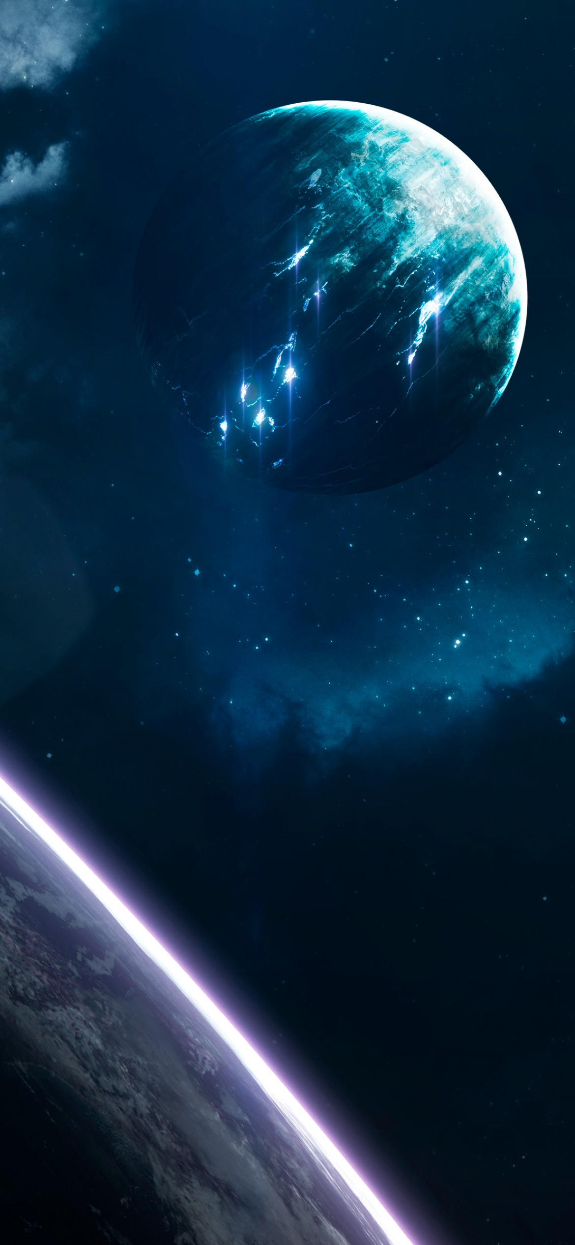 Planets Wallpaper 4K, Earth, Blue, Galaxy, Universe, Stars, Space