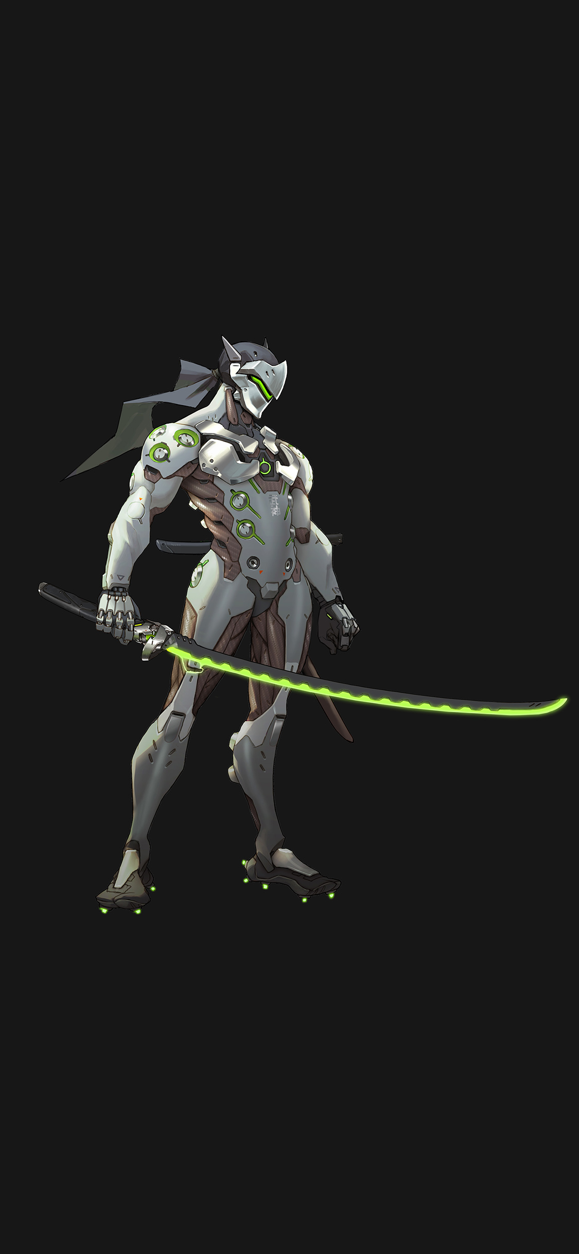 iPhone X wallpaper. overwatch genji dark art illustration game