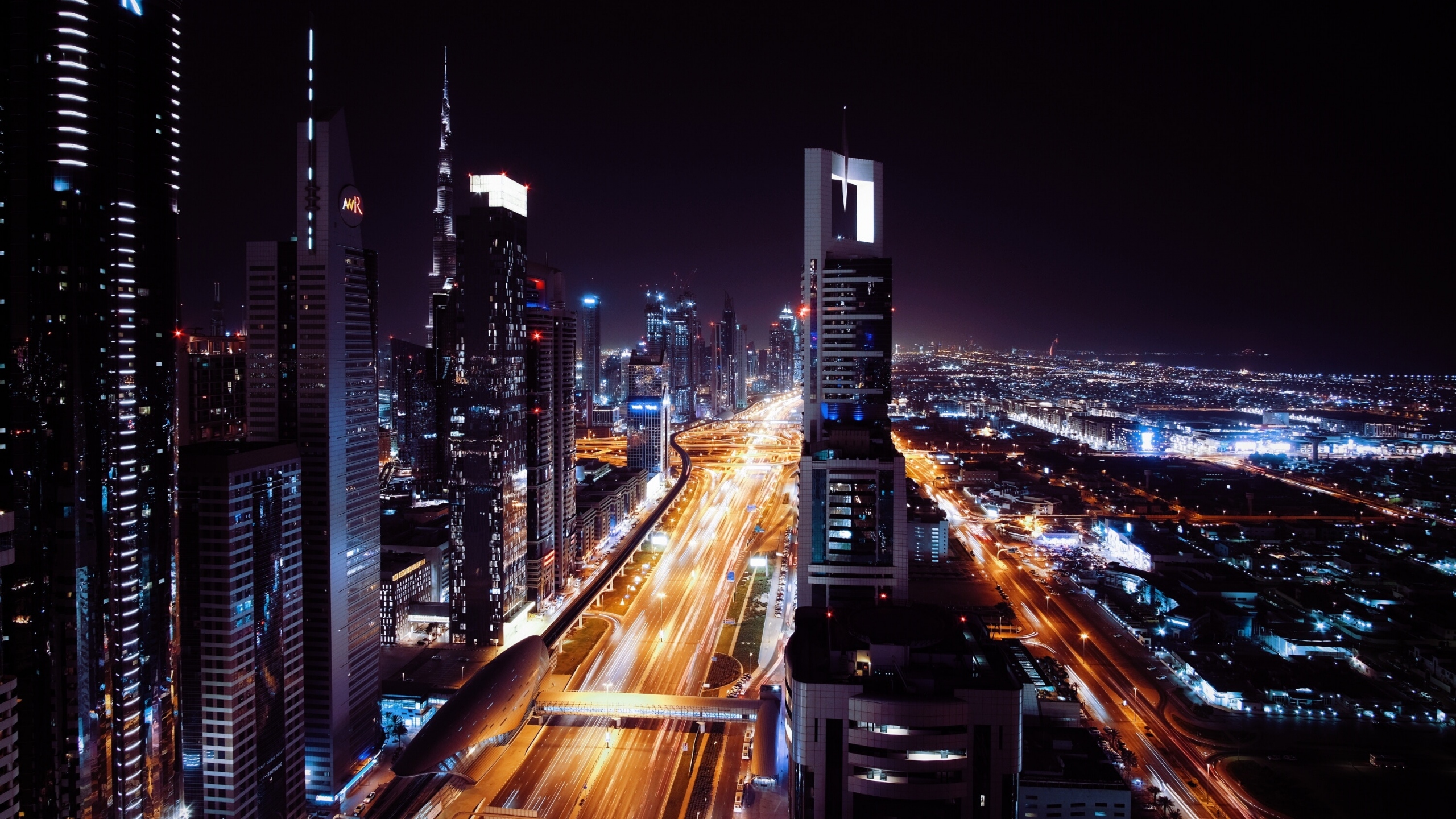 Dubai UAE Night City desktop PC and Mac wallpaper