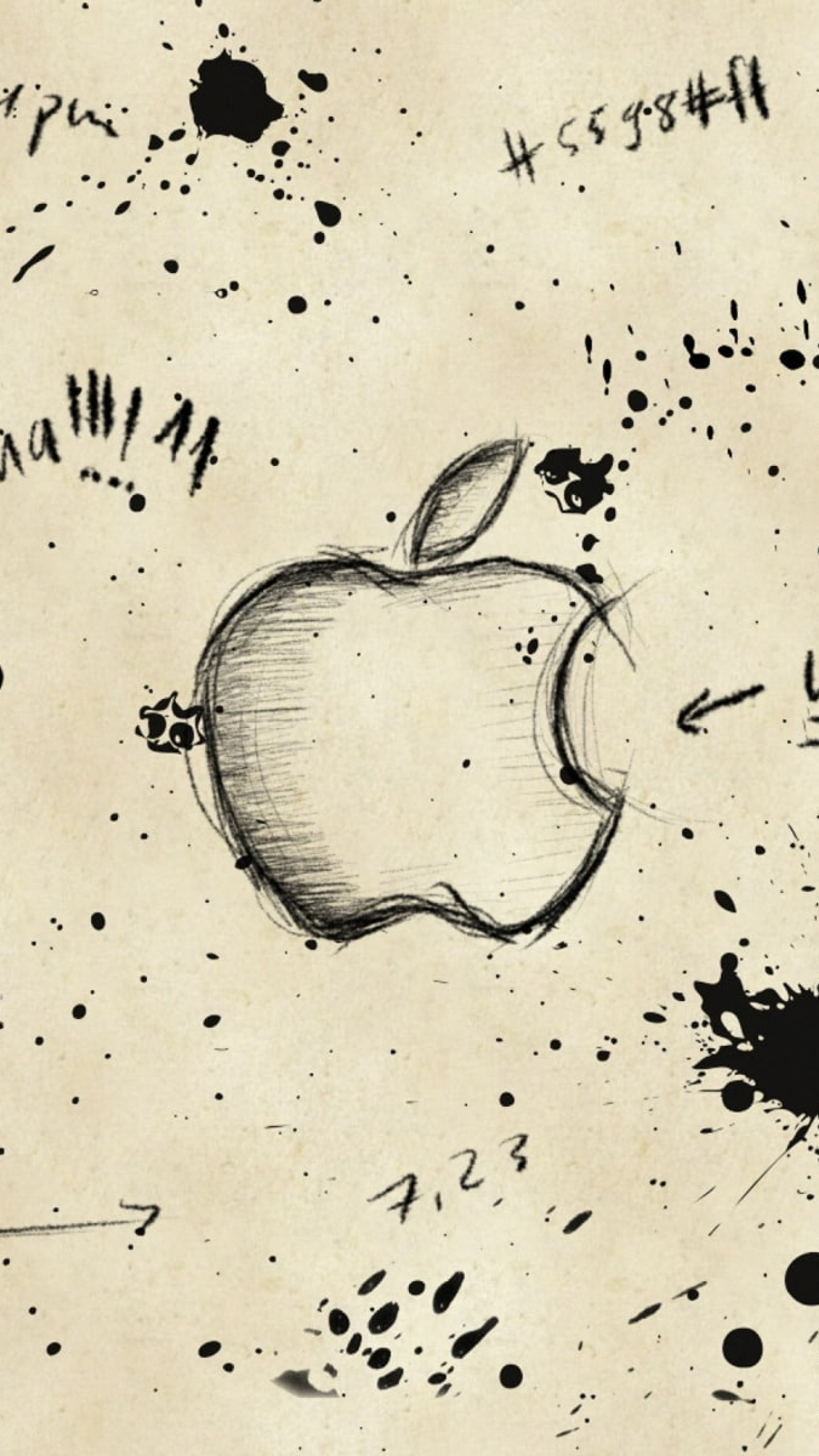 Wallpaper Apple Sketch, Apple Logo, Logo Apple, iPhone, Mac • Wallpaper For You