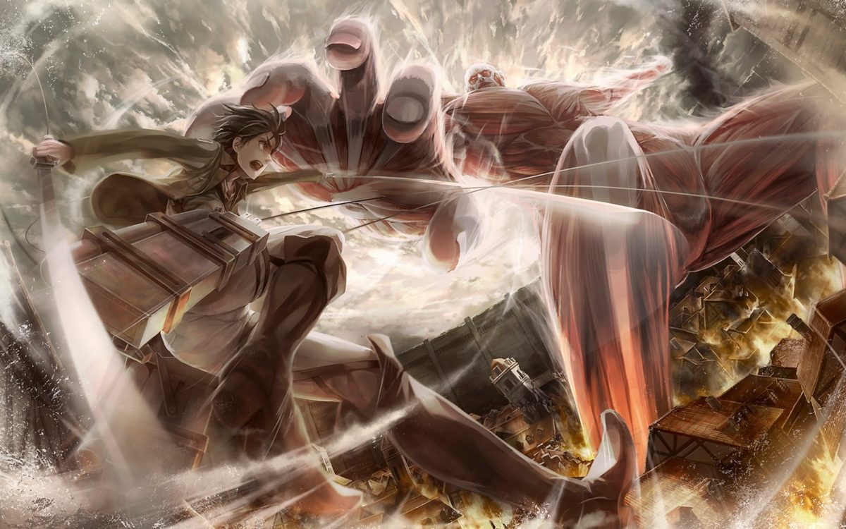 Colossal Titan Vs Eren Jaeger Attack On Titan HD Wallpaper Anime Wallpaper Attack On Titan