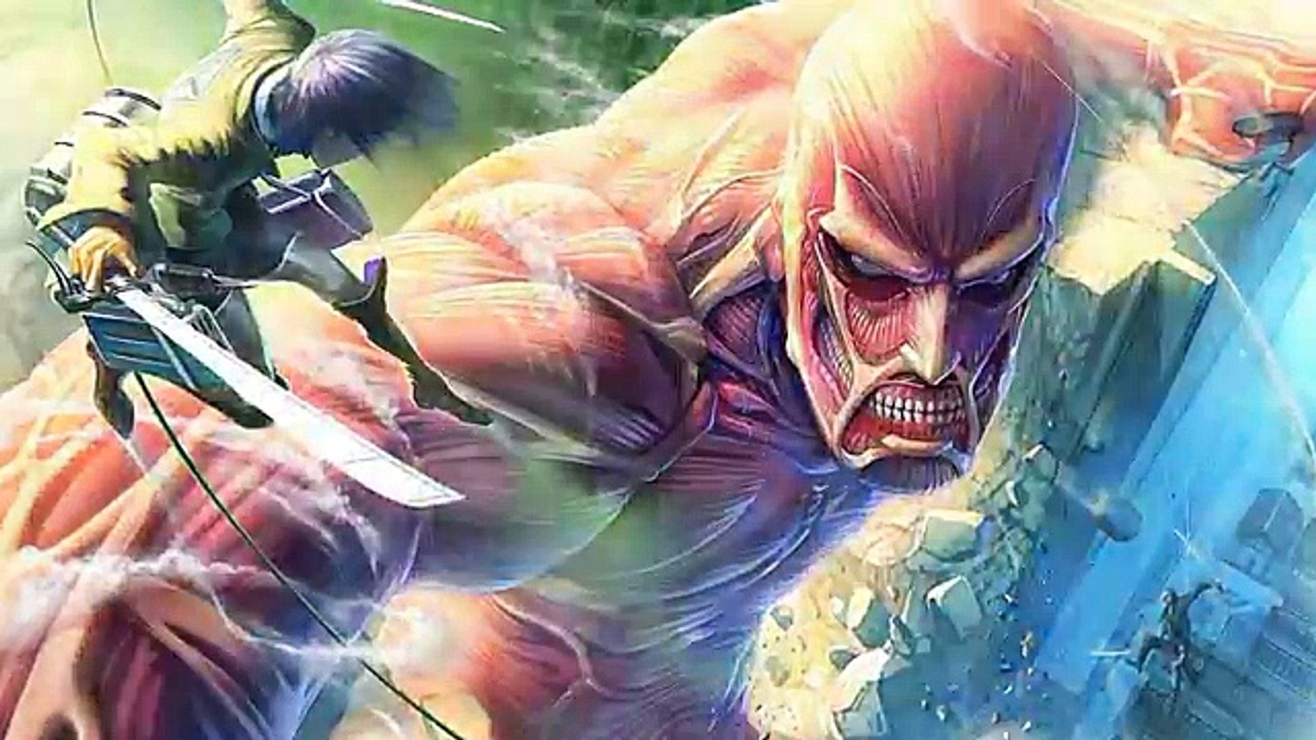 full color) Eren & Armin vs Colossal Titan Fight on Titan Manga chapter 82