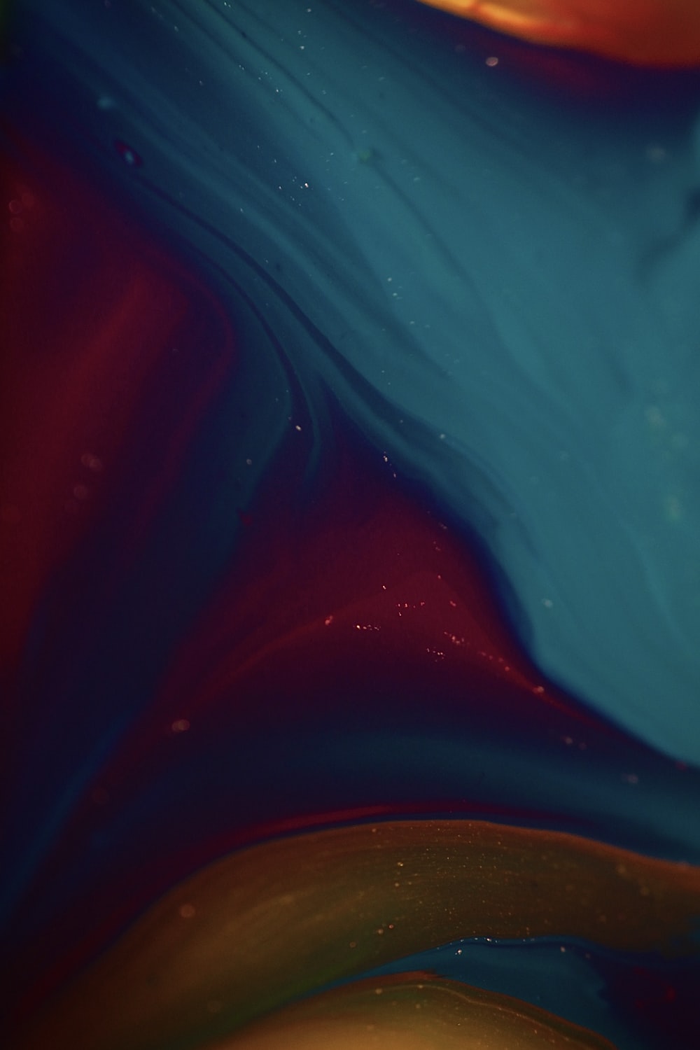 blue and brown abstract painting photo