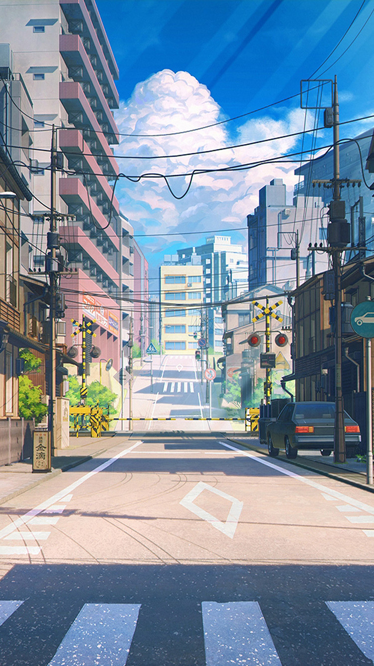 iPhone X wallpaper. art anime japan street