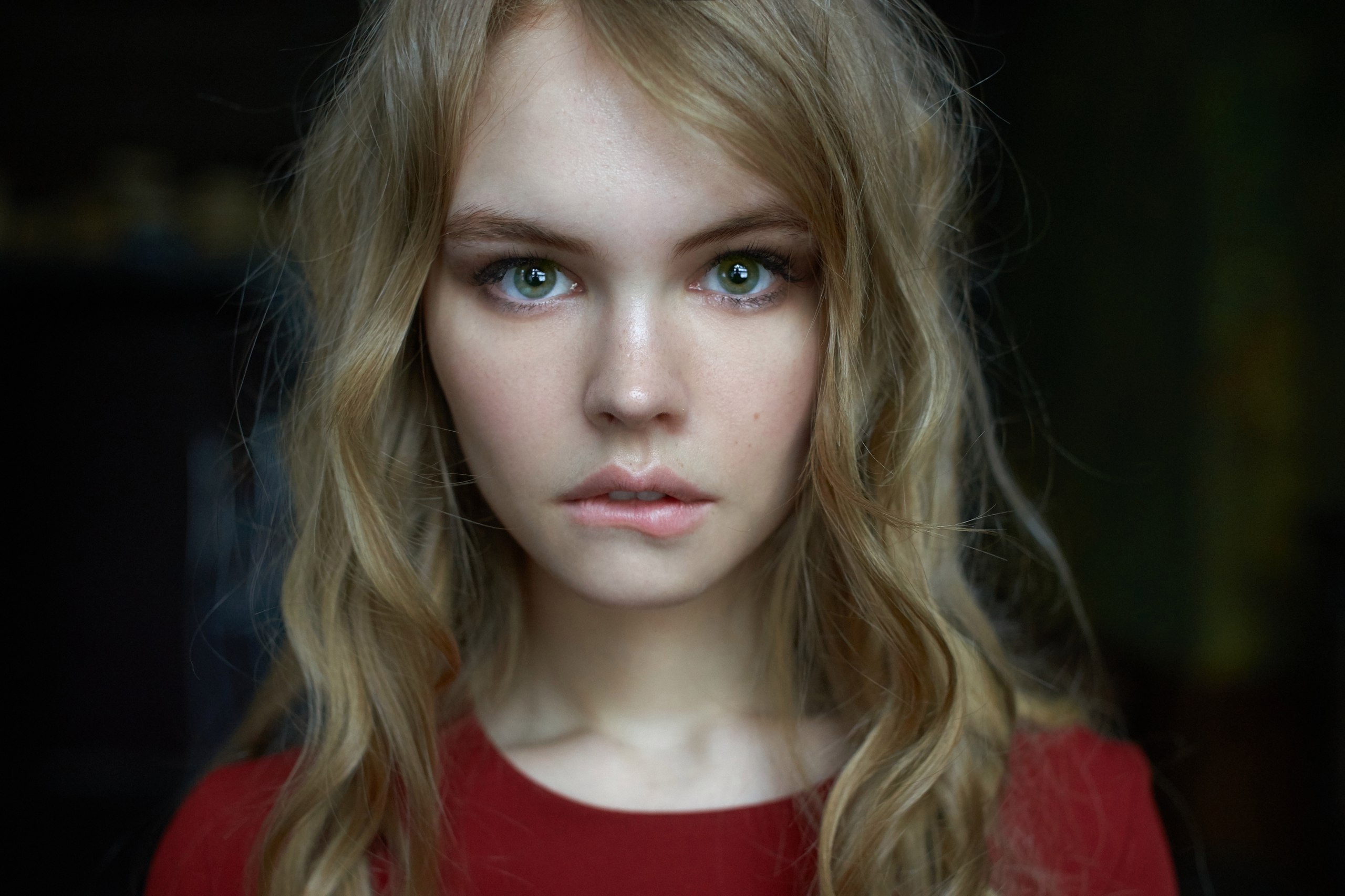 Anastasiya Scheglova Blonde Face Girl Green Eyes Model Russian Woman Wallpaper:2560x1706