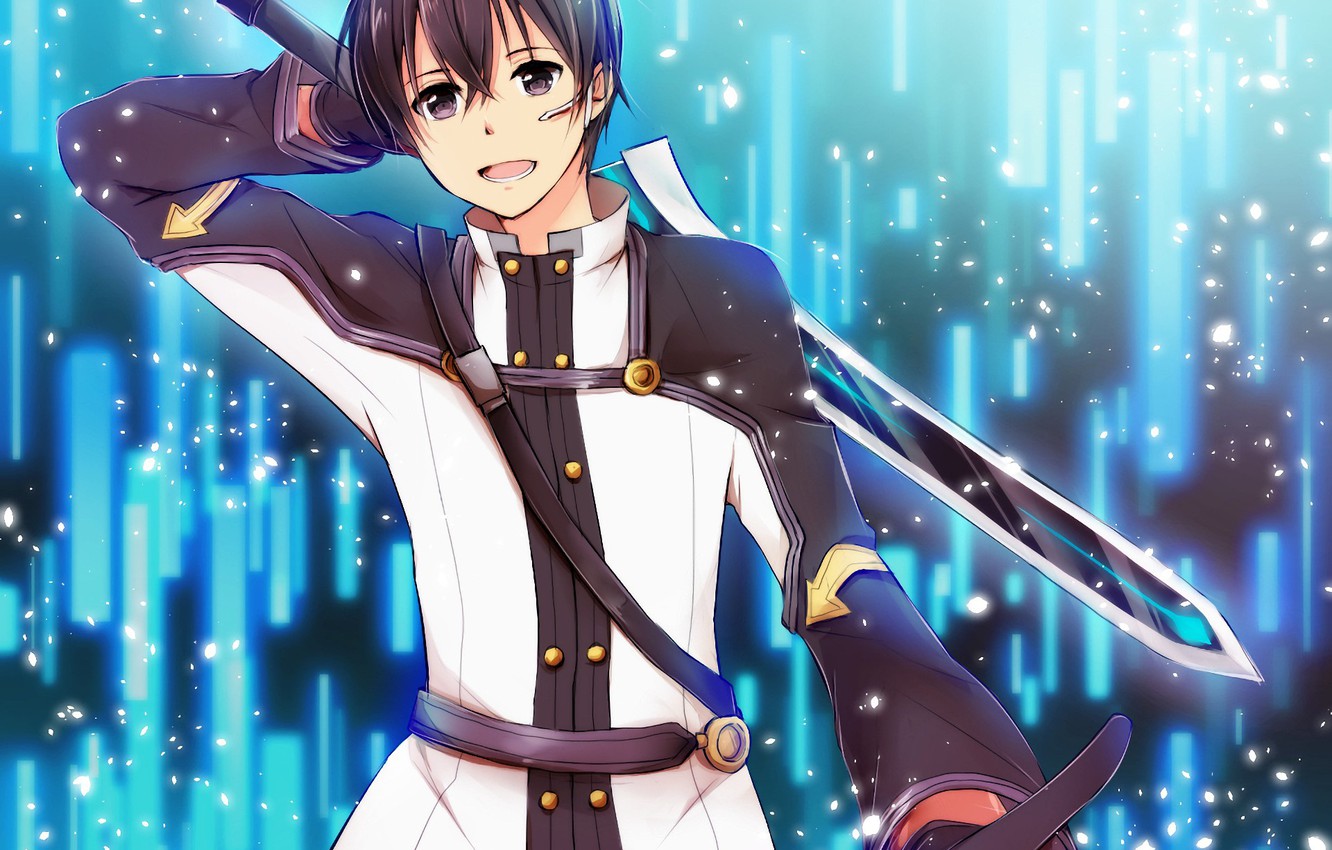 Wallpaper sword, anime, ken, blade, manga, Sword Art Online, Kirito, Kirigaya Kazuto, SAO, light novel, Sword Art Online: Ordinal Scale image for desktop, section сёнэн