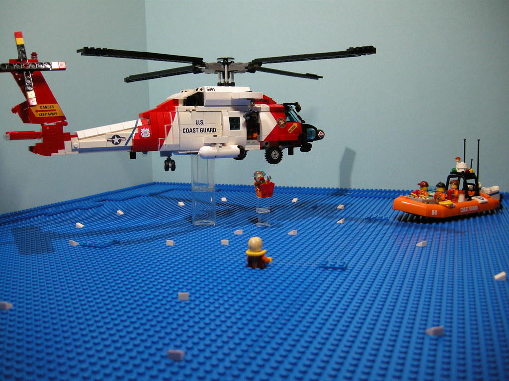 Swimmer away. A rescue swimmer from the U.S. Coast Guard