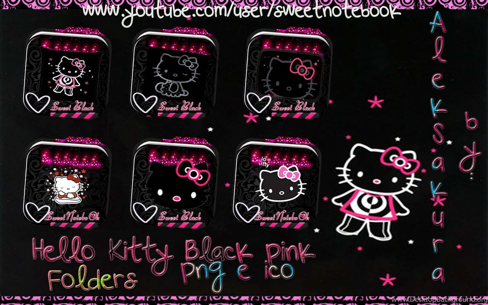 Black Hello Kitty Wallpaper Desktop Background