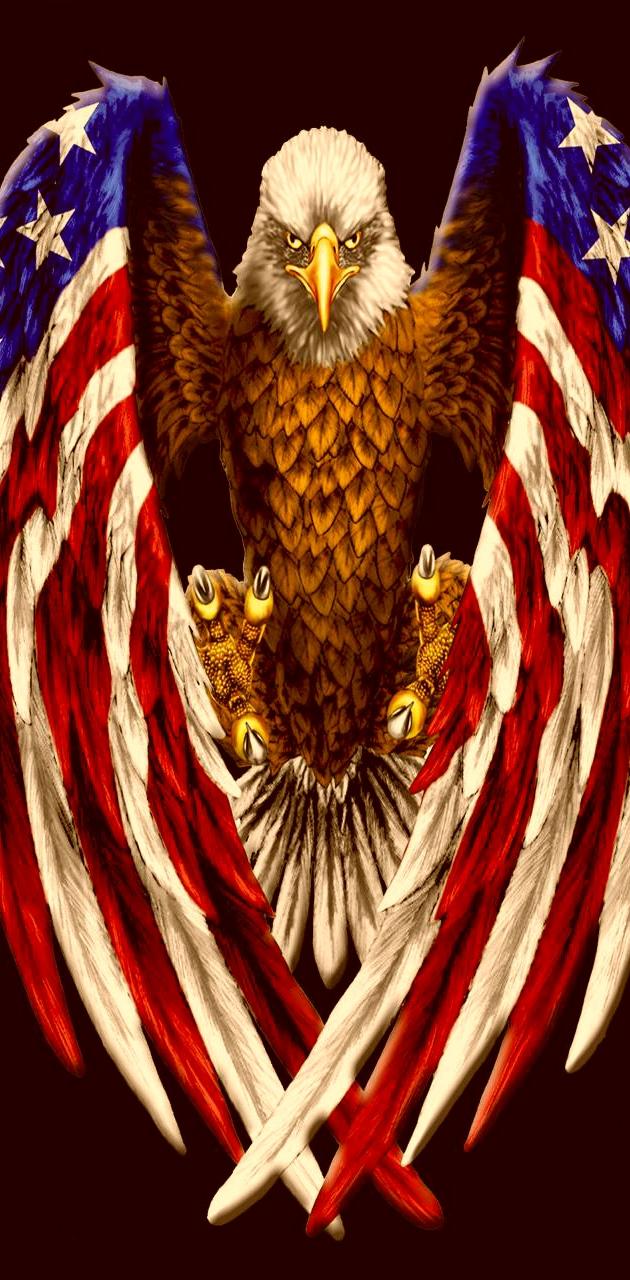 american flag background with eagle