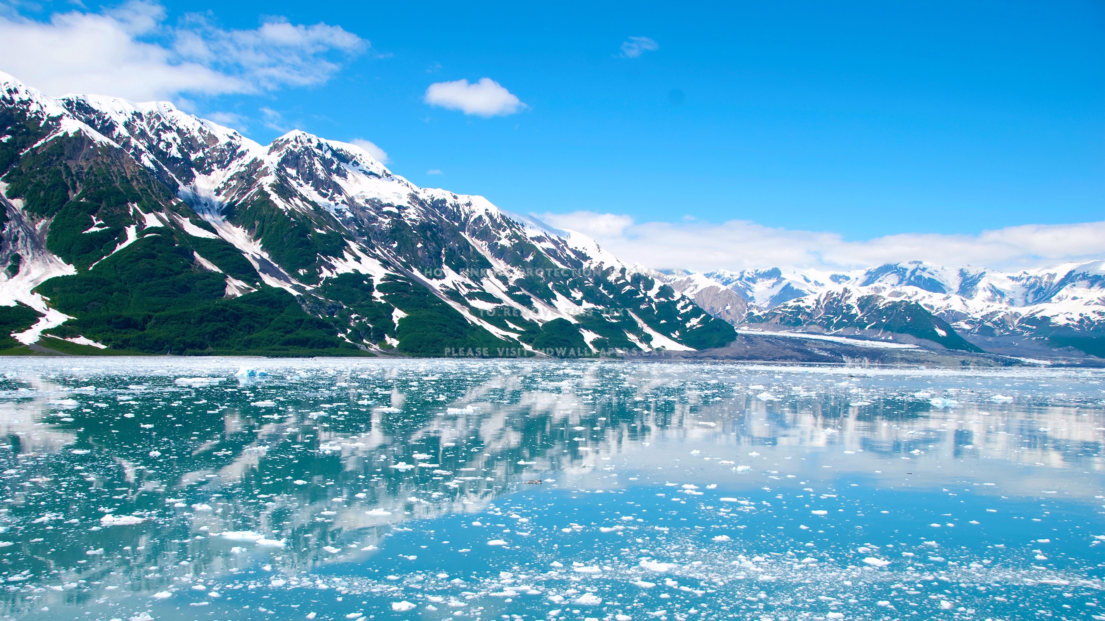 snow mountains alaska winter landscape