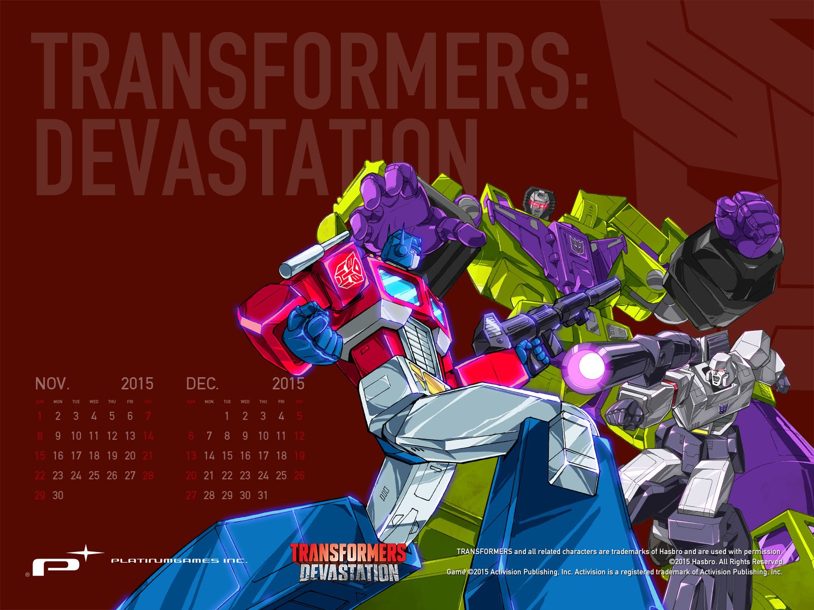 PlatinumGames Inc.'ve put up wallpaper for Transformers: Devastation on our FB! #TransformersDevastation