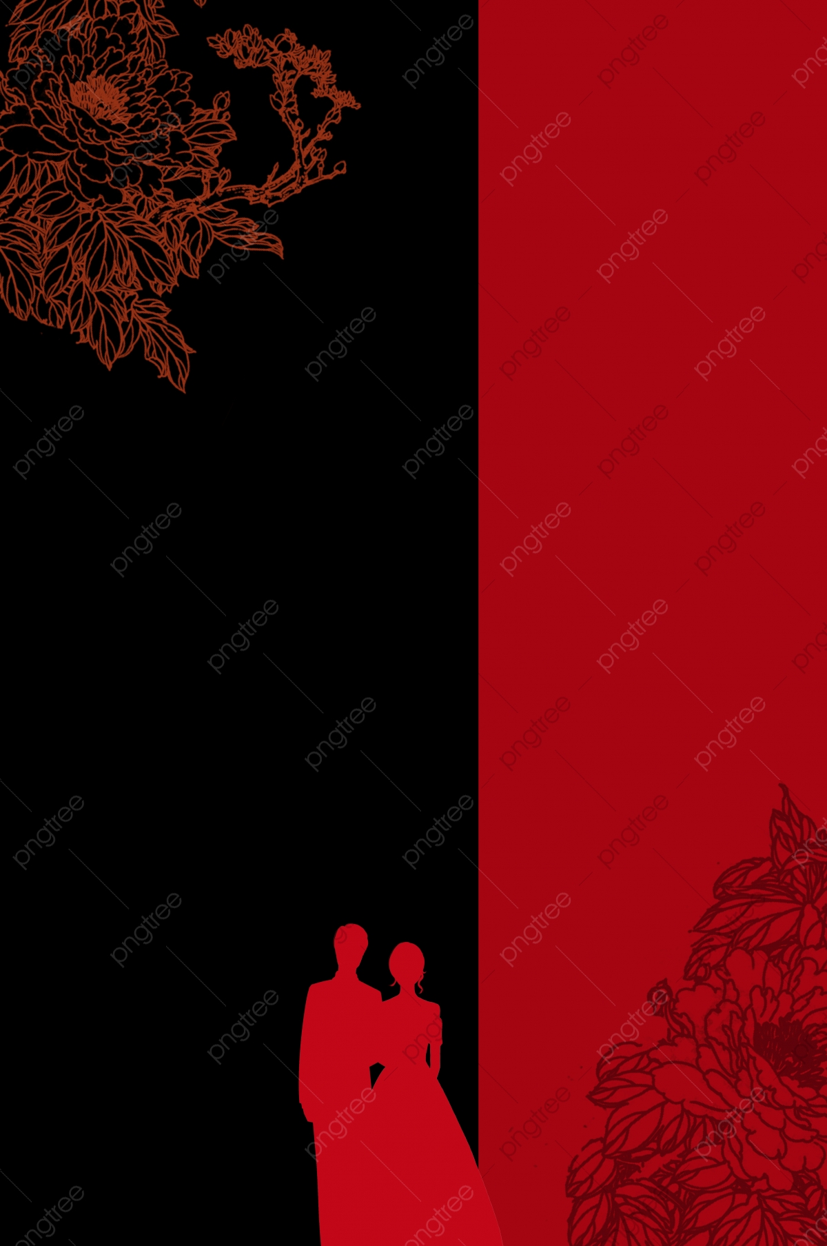 Yongjie Concentric Red And Black Classic Wedding Poster H5 Background Layered Download, Everlasting, Red And Black Classic, Wedding Background Image for Free Download
