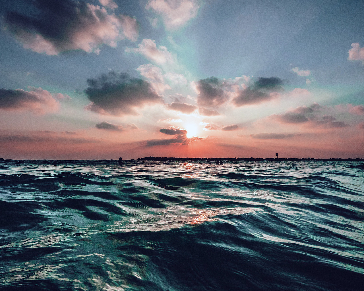 wallpaper for desktop, laptop. sunset sea sky ocean summer blue water nature